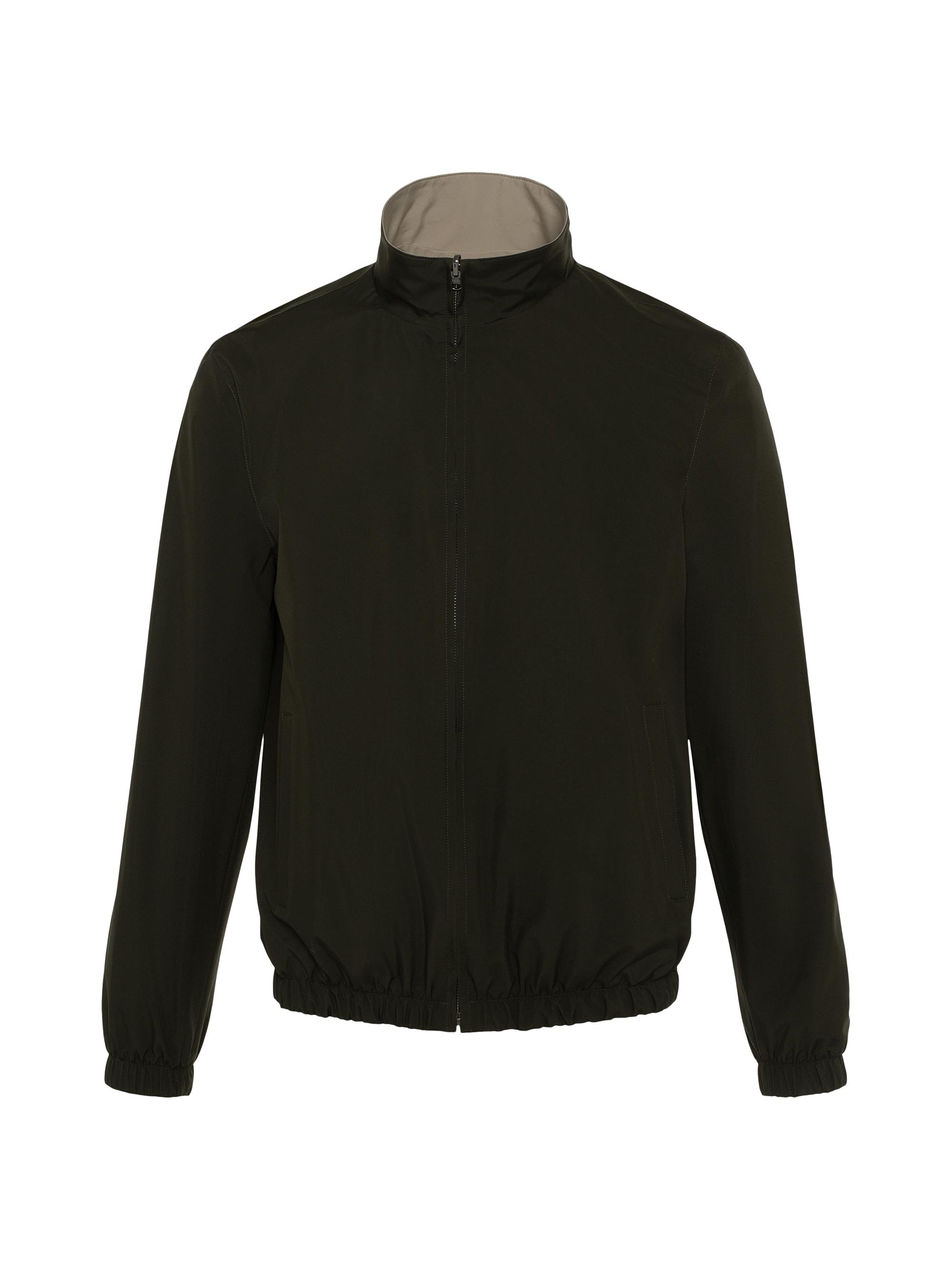 Gorski Men's Reversible Zip Jacket - Green Beige