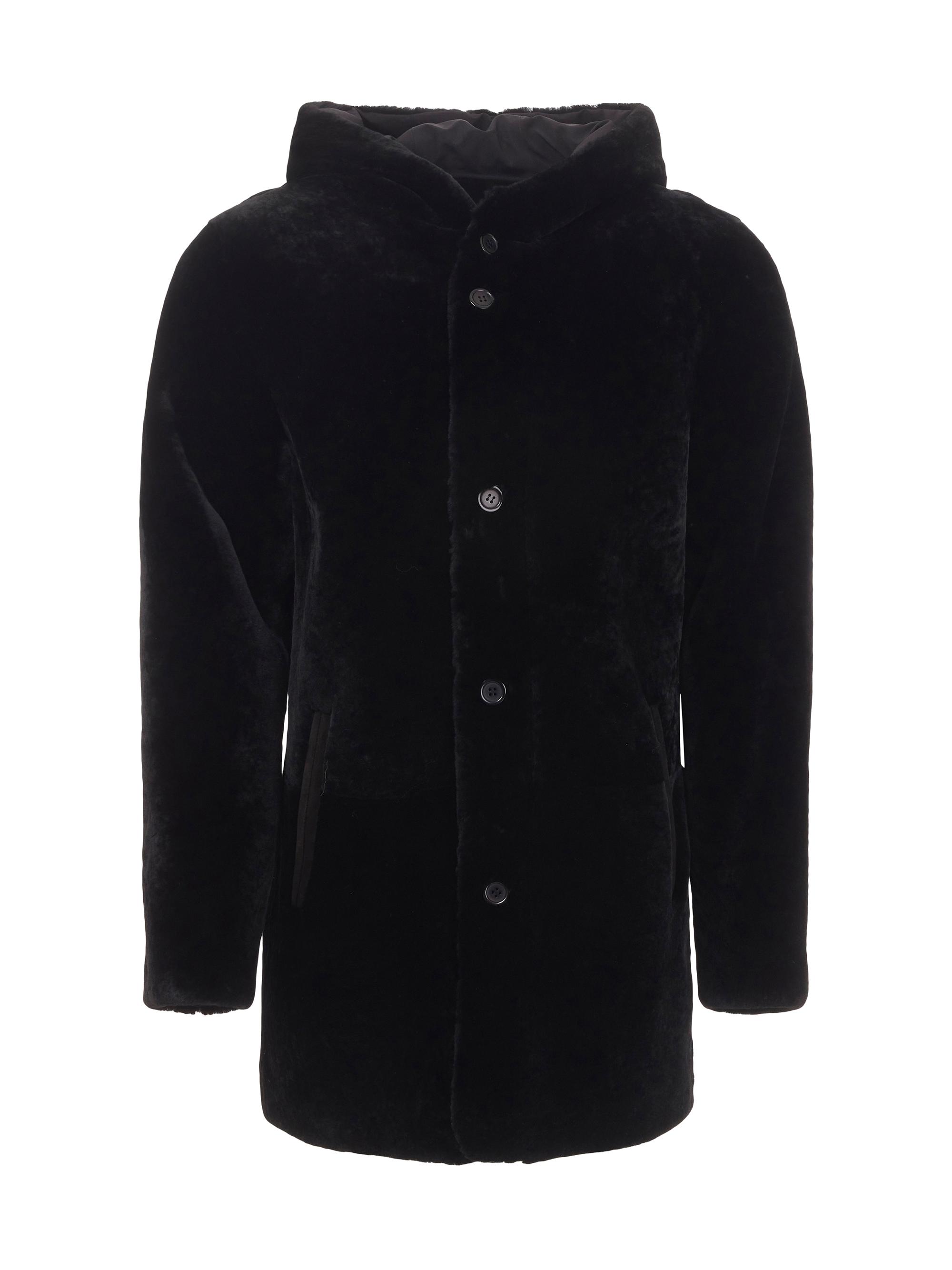 Gorski Men's Reversible Shearling Lamb Parka Jacket - Black