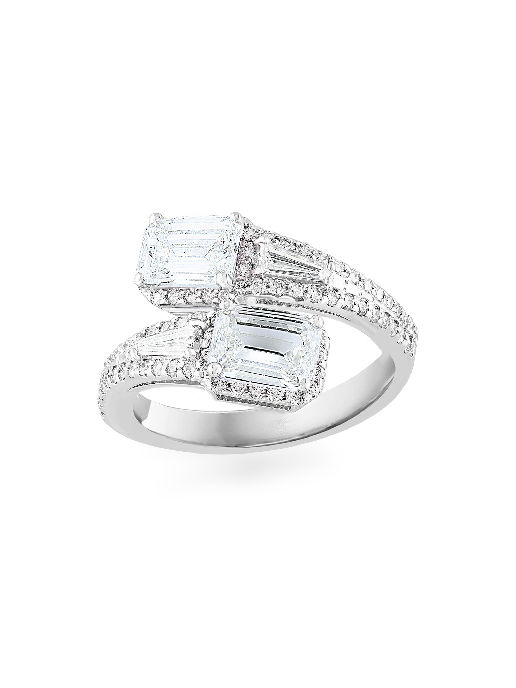 Saks Fifth Avenue Collection Women's 14K White Gold & 2.27 TCW Diamond Wraparound Ring - White Gold