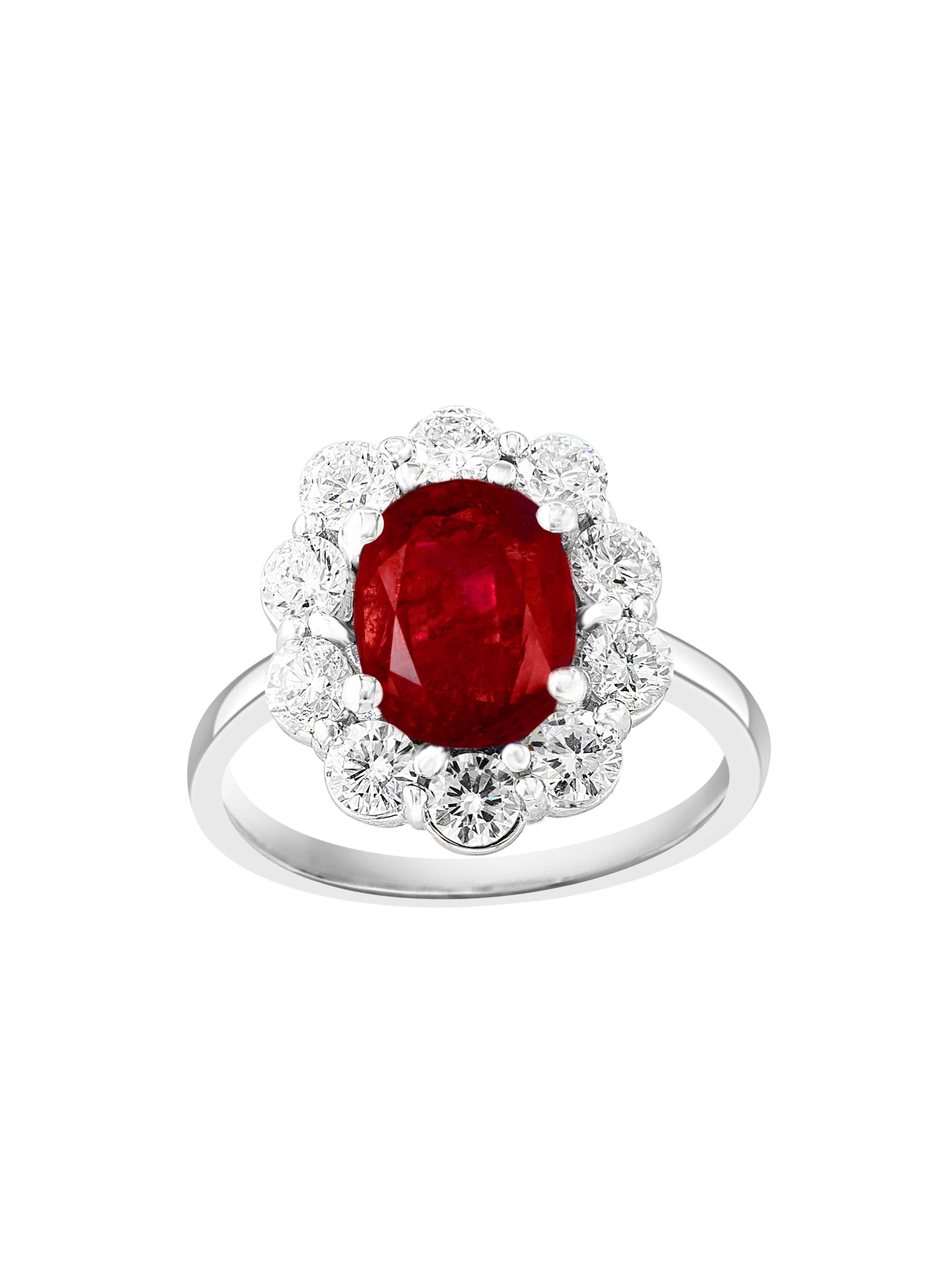 Saks Fifth Avenue Collection Women's 18K White Gold, Ruby & 1.18 TCW Diamond Ring - White Gold