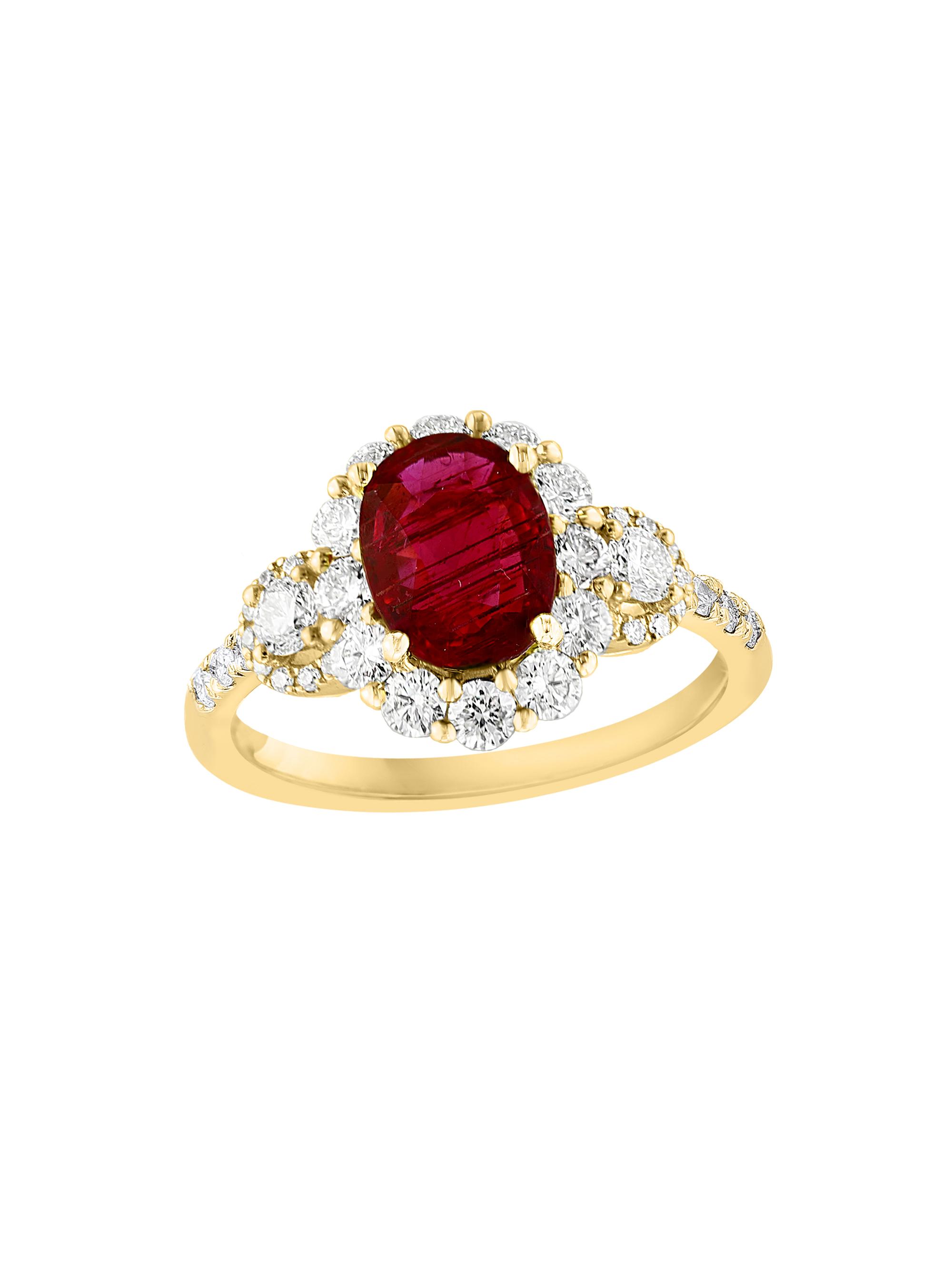 Saks Fifth Avenue Collection Women's 18K Yellow Gold, Ruby & 0.79 TCW Diamond Ring - Yellow Gold