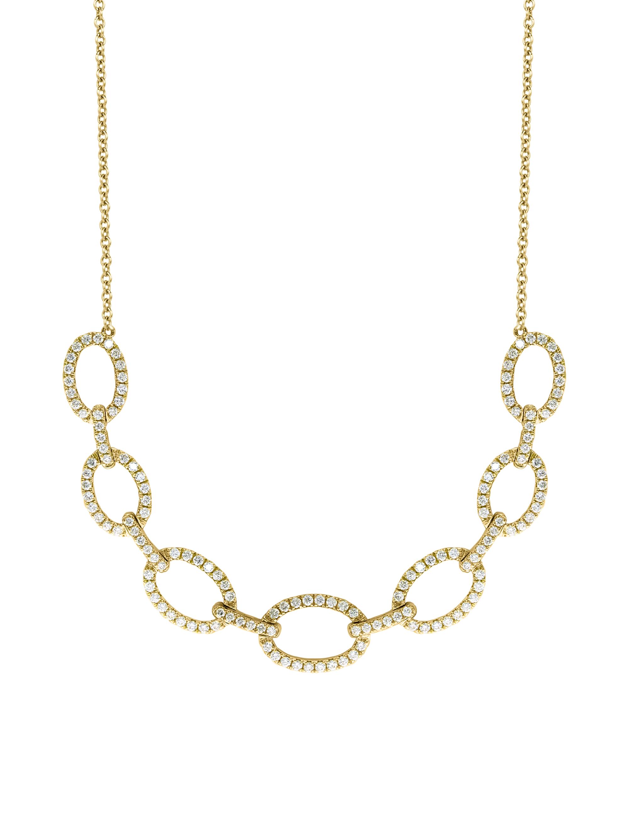Saks Fifth Avenue Collection Women's 18K Yellow Gold & 1.45 TCW Diamond Chain Link Necklace - Yellow Gold