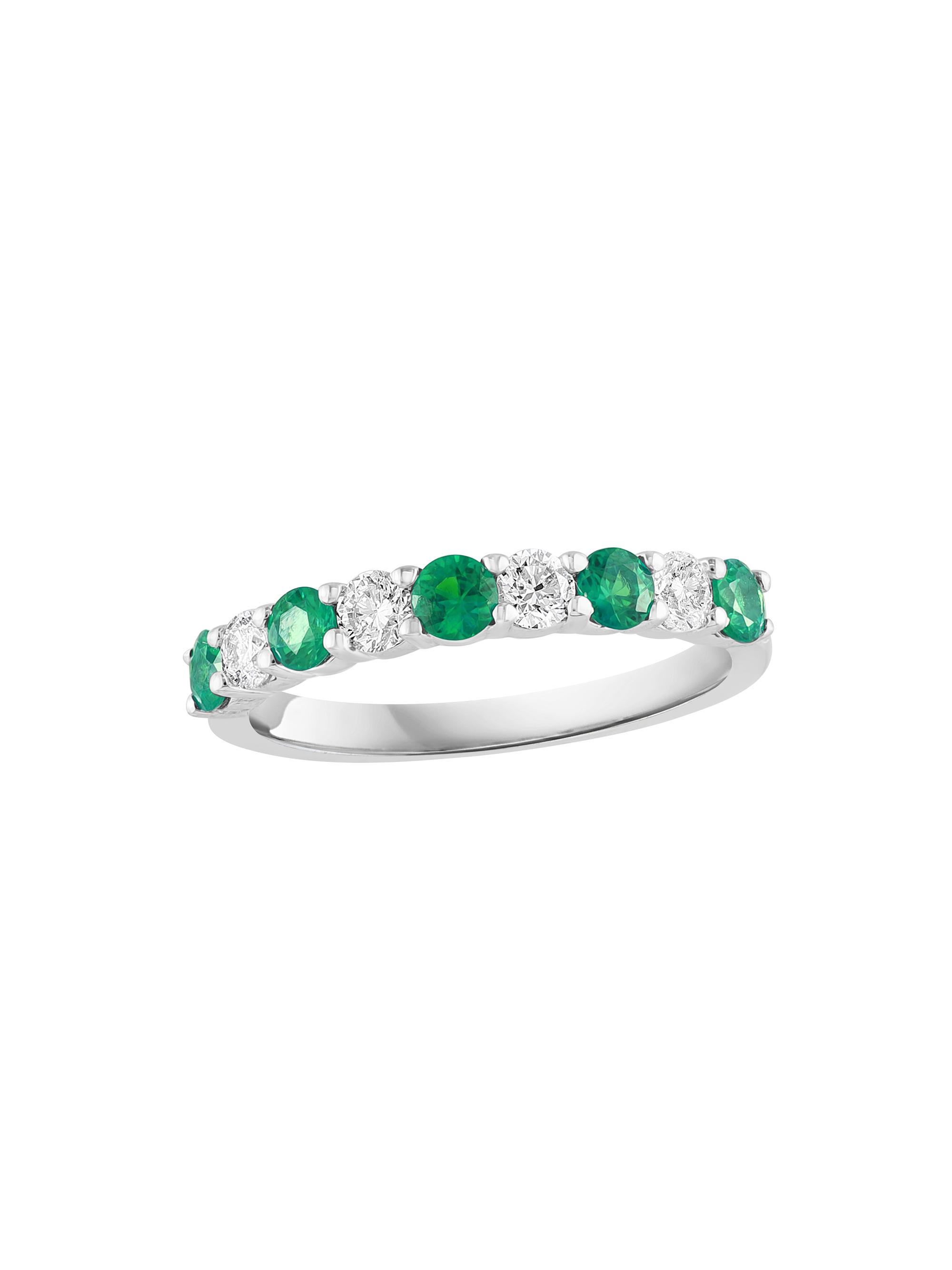 Saks Fifth Avenue Collection Women's 14K White Gold, Emerald & 1.00 TCW Diamond Band Ring - White Gold