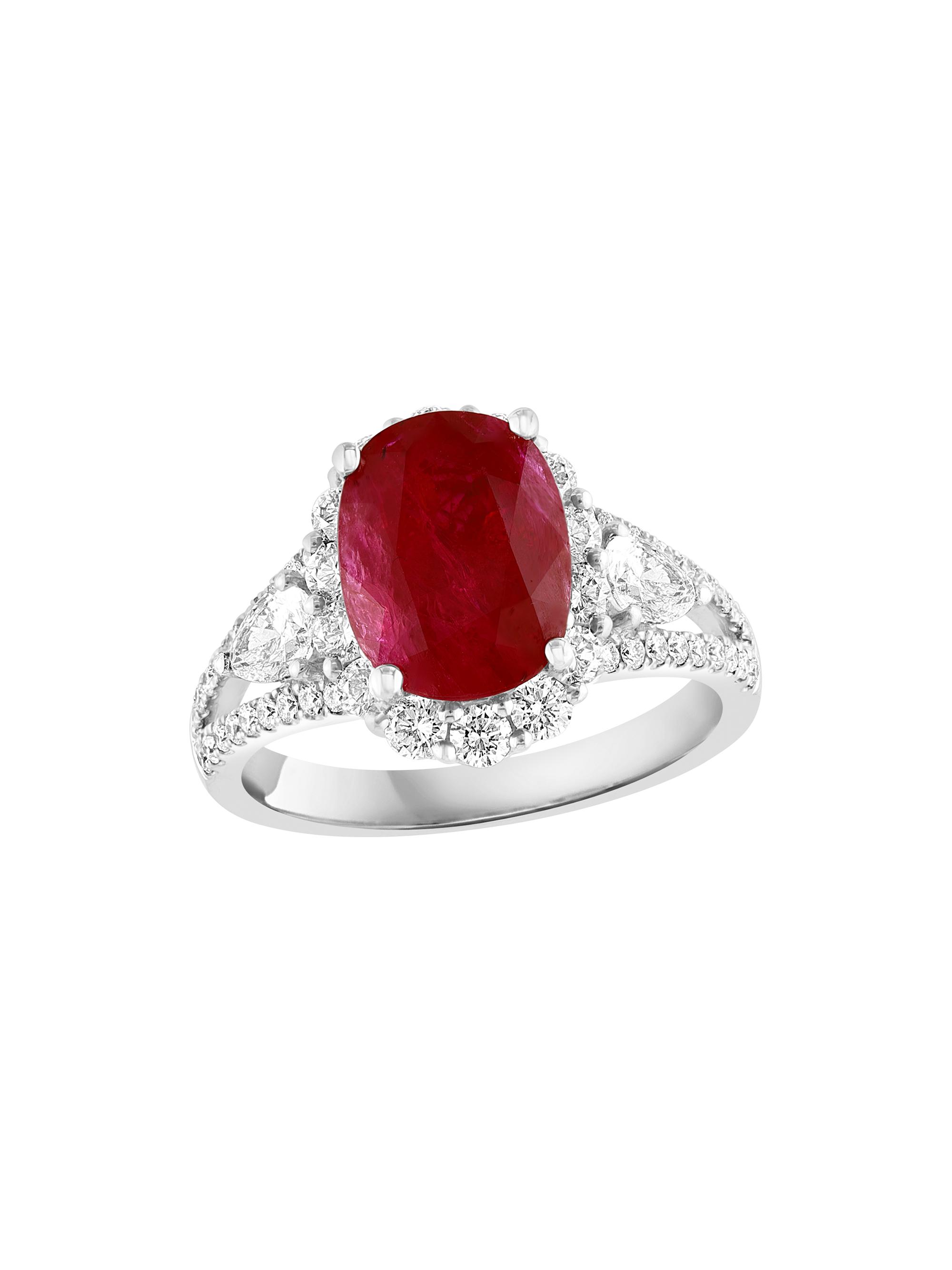 Saks Fifth Avenue Collection Women's 18K White Gold, Ruby & 1.20 TCW Diamond Ring - White Gold