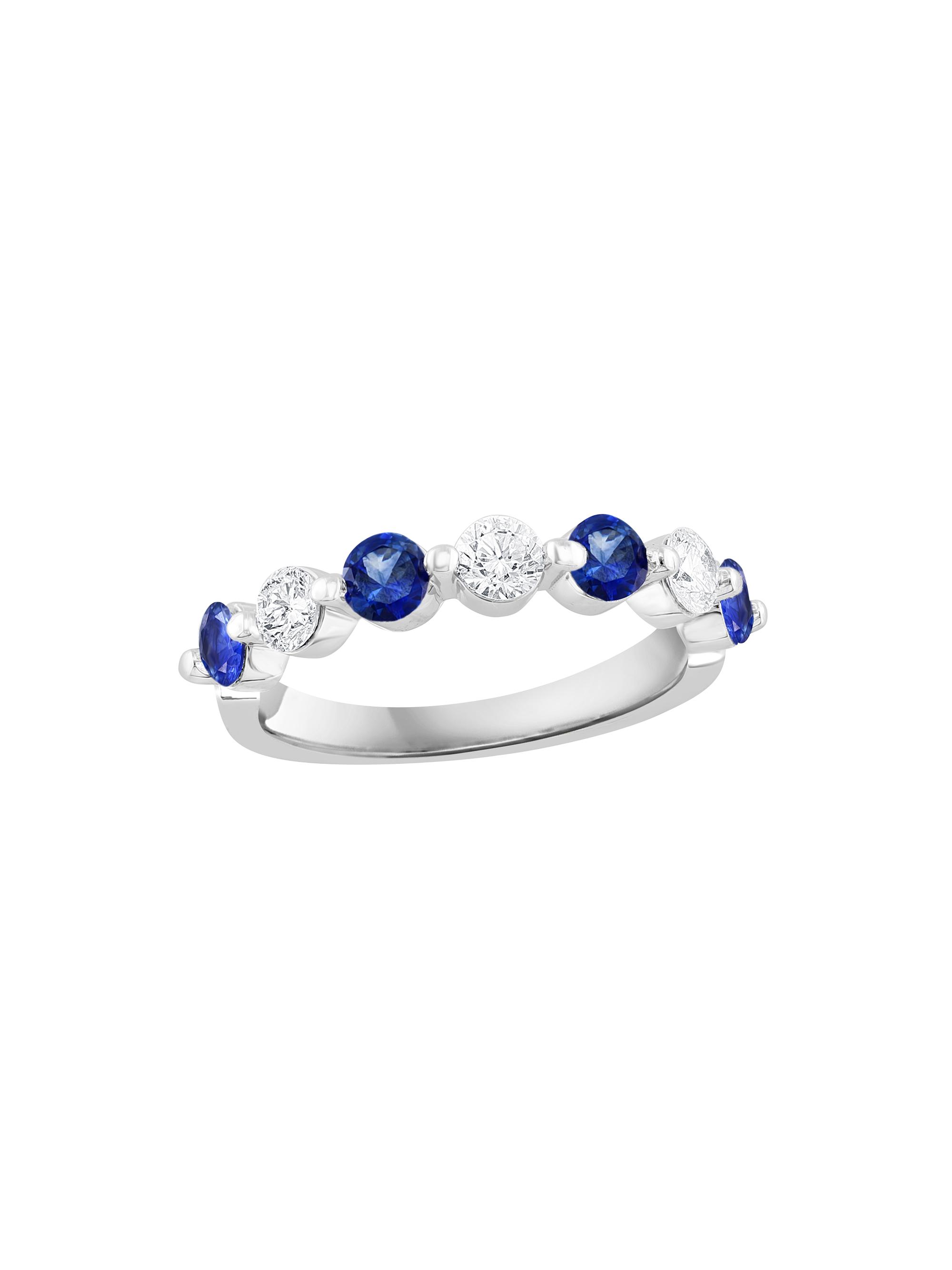 Saks Fifth Avenue Collection Women's 14K White Gold, Sapphire & 0.75 TCW Diamond Band Ring - White Gold