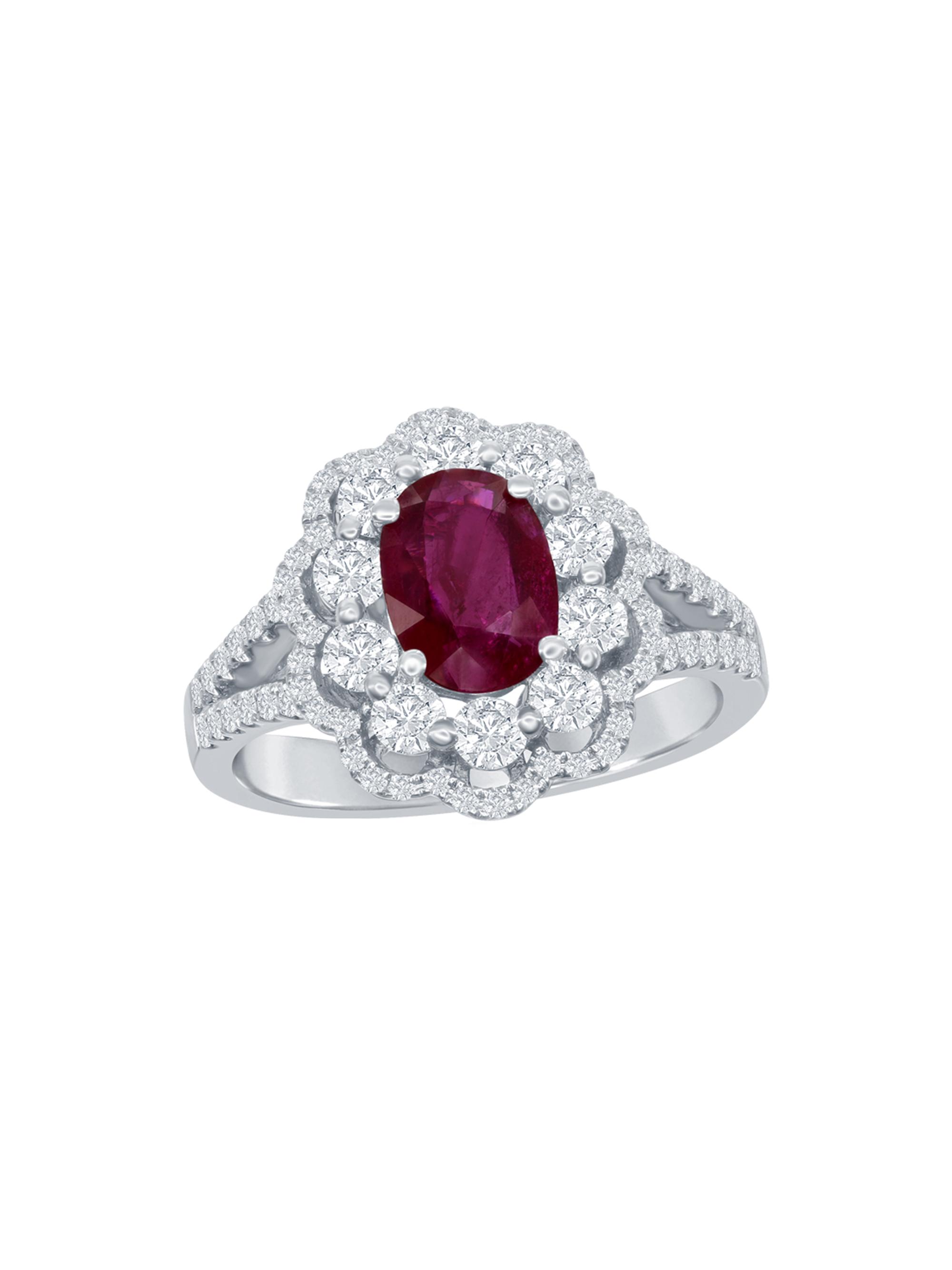 Saks Fifth Avenue Collection Women's 18K White Gold, Ruby & 0.74 TCW Diamond Ring - White Gold