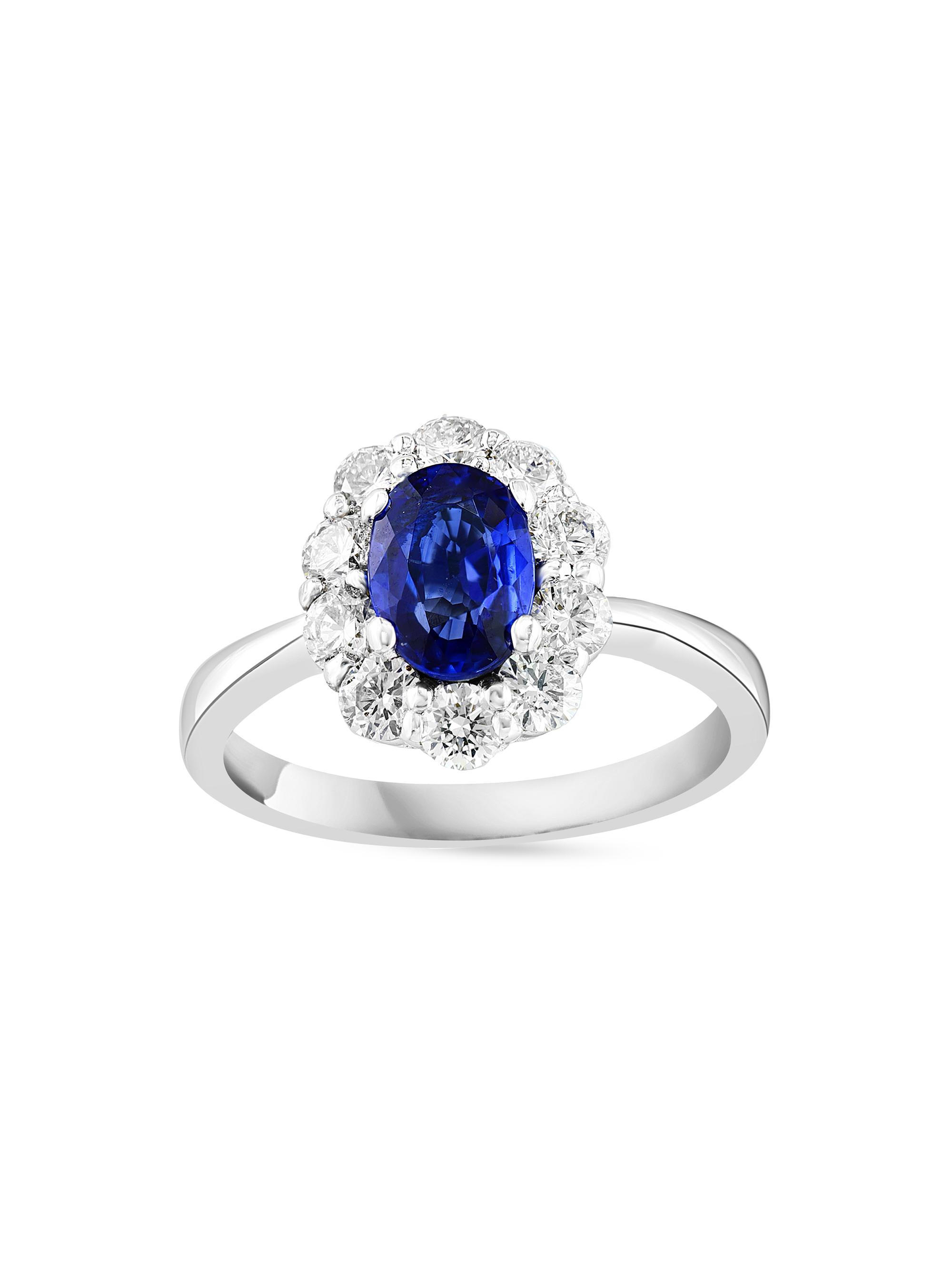 Saks Fifth Avenue Collection Women's 14K White Gold, Sapphire & 0.83 TCW Diamond Solitaire Ring - White Gold