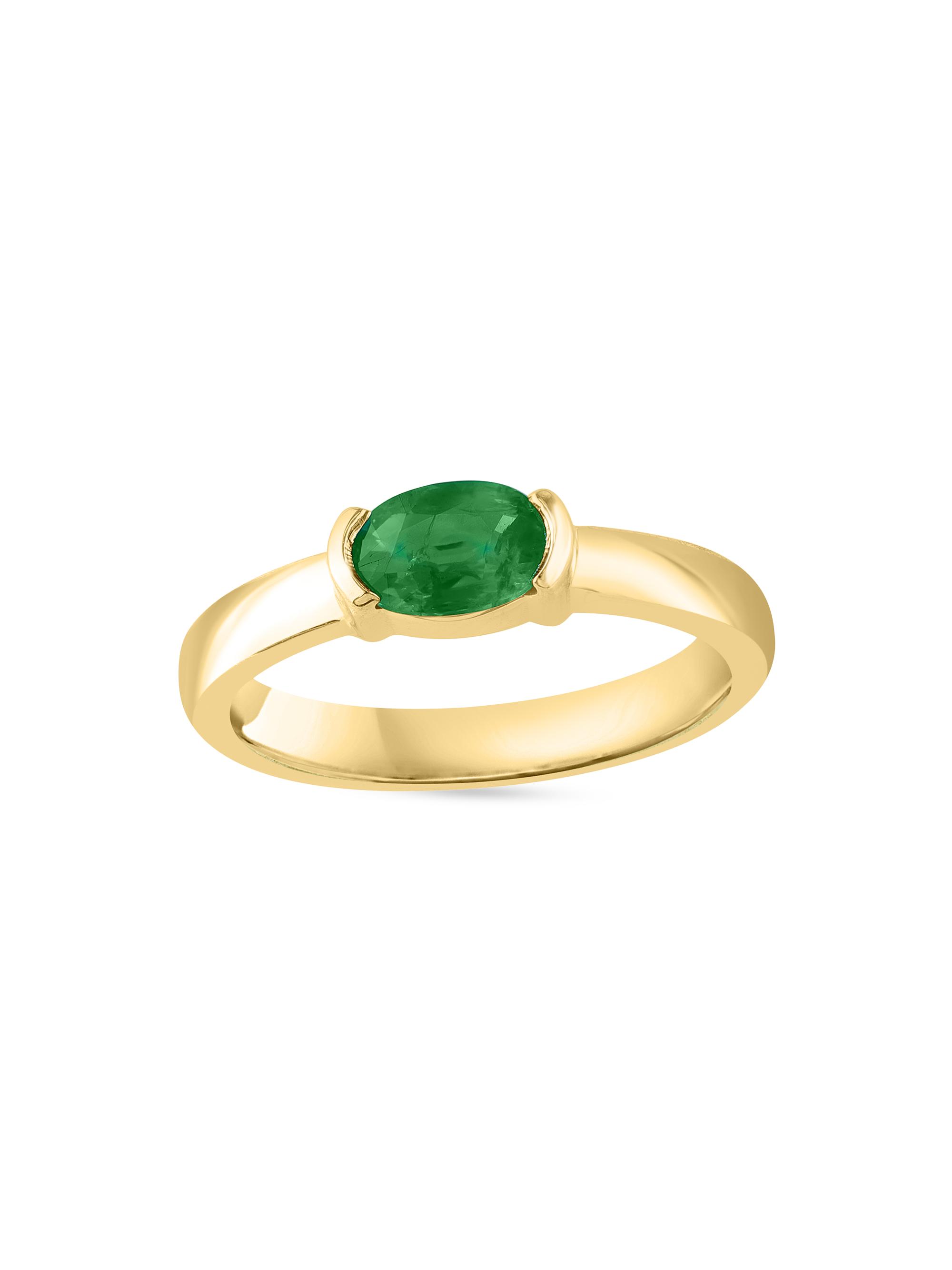 Saks Fifth Avenue Collection Women's 14K Yellow Gold & Emerald Solitaire Ring - Yellow Gold