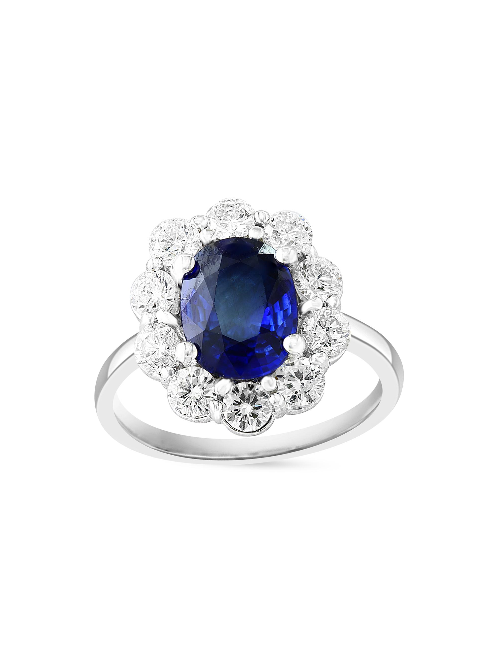 Saks Fifth Avenue Collection Women's 18K White Gold, Sapphire & 1.18 TCW Diamond Ring - White Gold