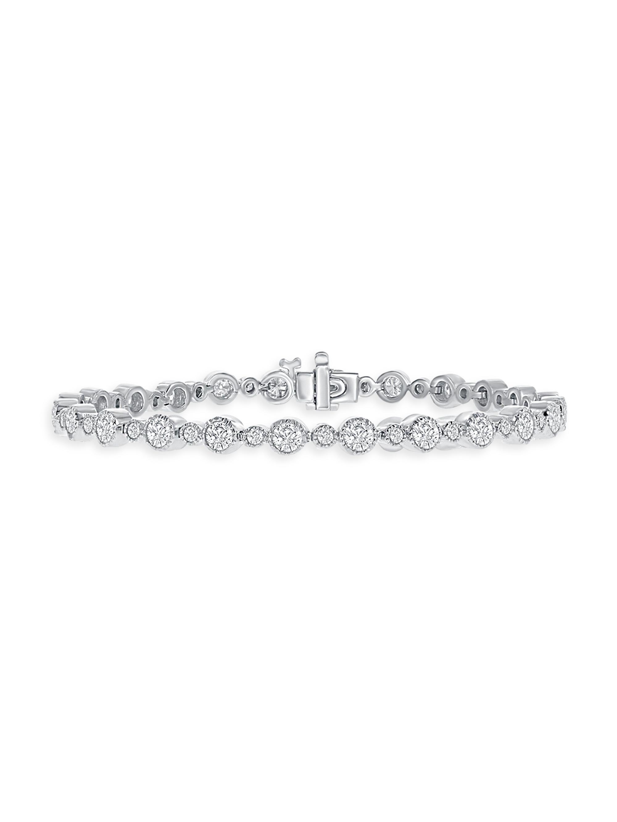 Saks Fifth Avenue Collection Women's 14K White Gold & 5.11 TCW Diamond Tennis Bracelet - White Gold