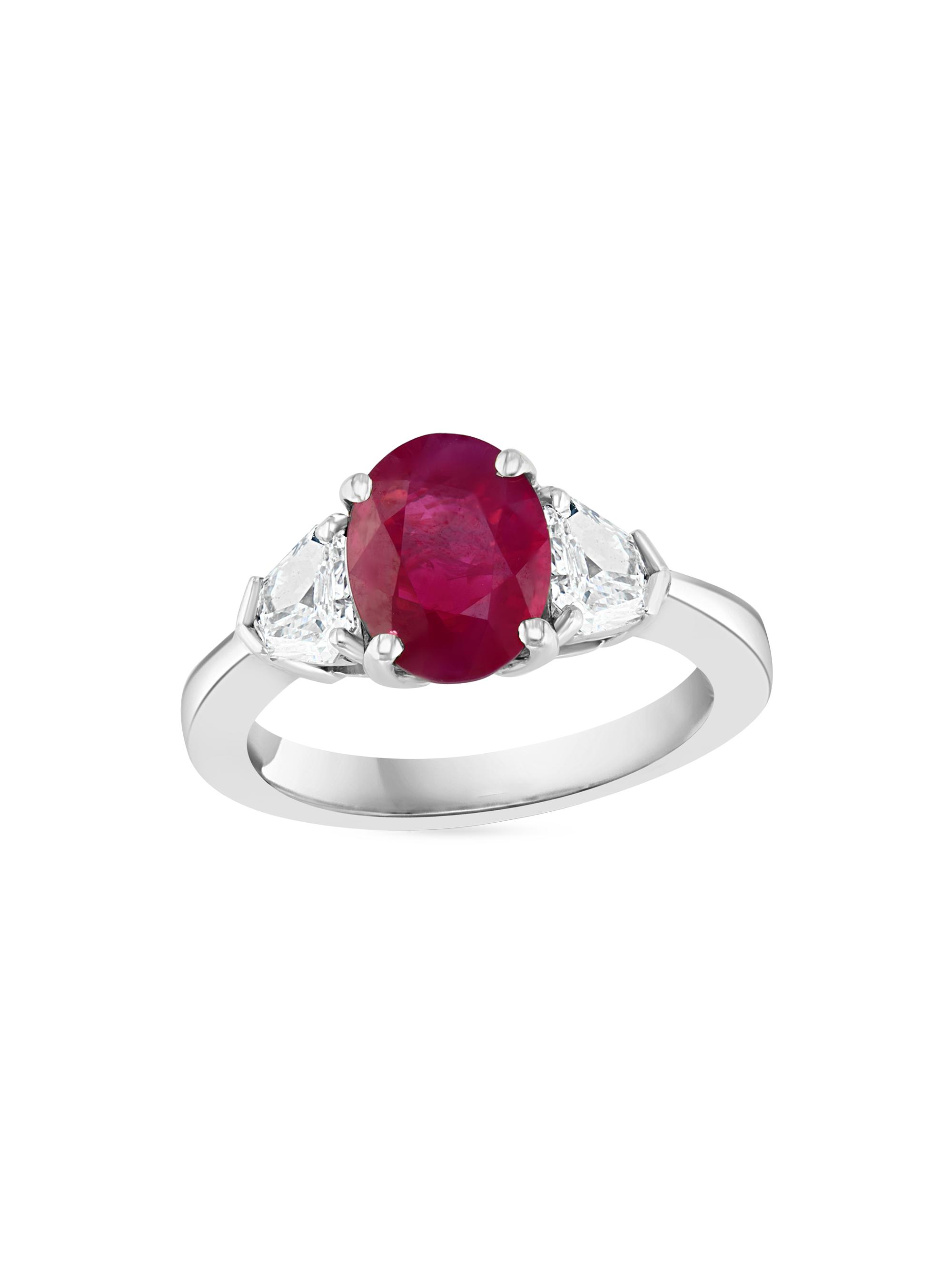 Saks Fifth Avenue Collection Women's Platinum, Ruby & 0.53 TCW Diamond Ring - White Gold