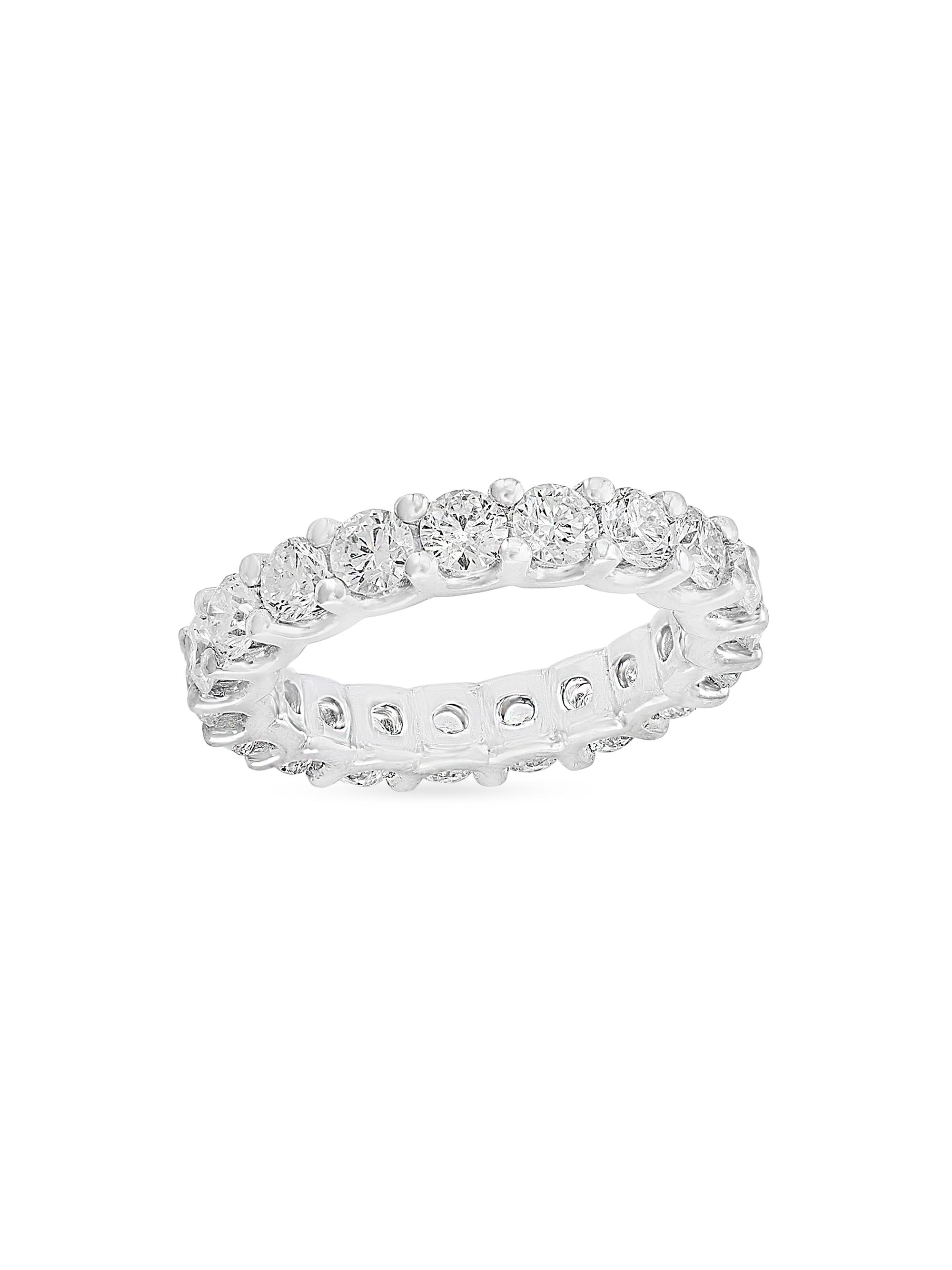 Saks Fifth Avenue Collection Women's 14K White Gold & 3.35 TCW Diamond Eternity Ring - White Gold