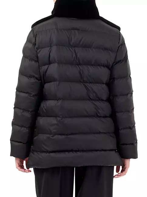 Shop Gorski Shearling Lamb Jacket With Quilted Sleeves And Back | Saks ...