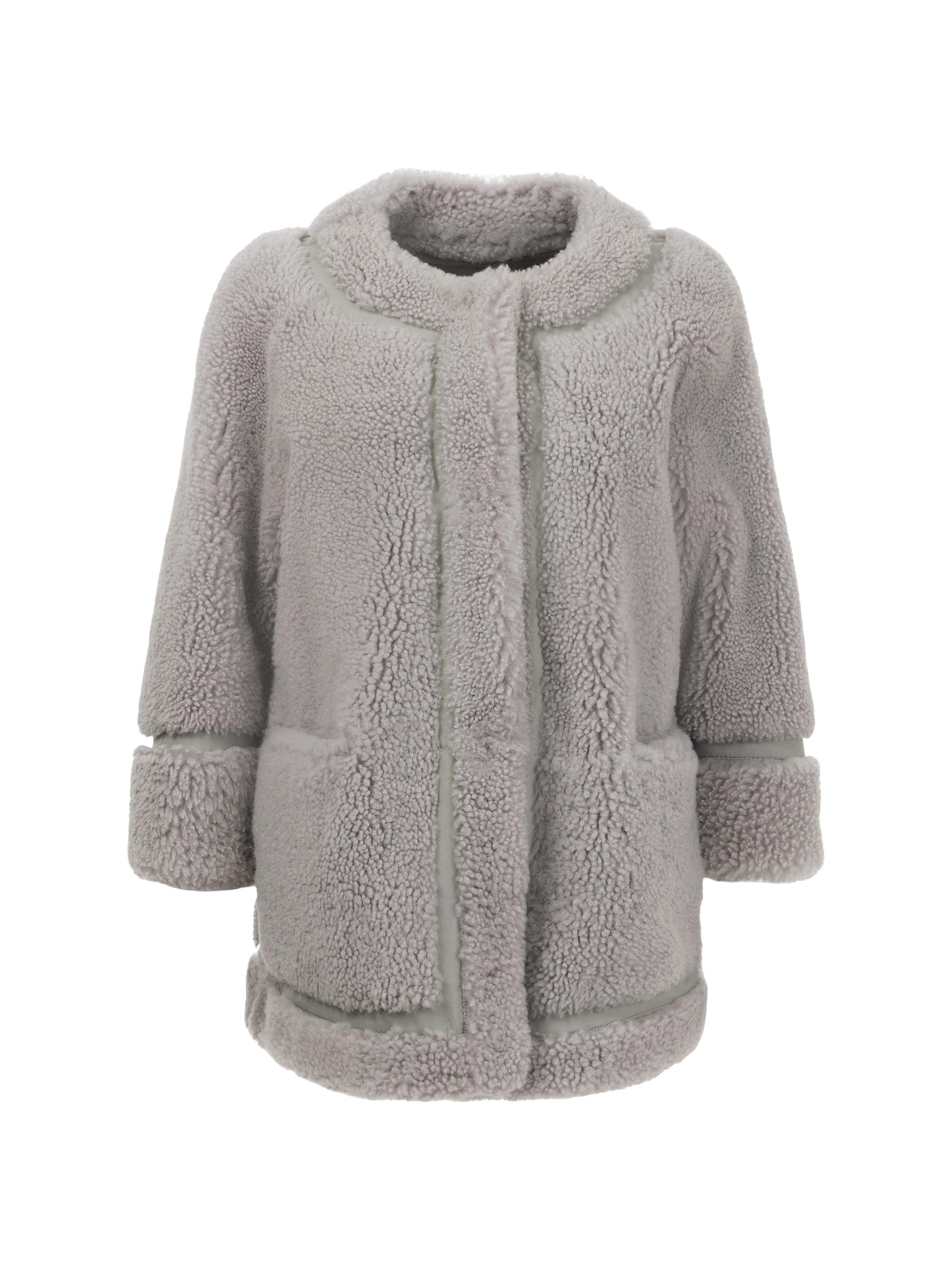 Gorski Women's Reversible Shearling Lamb Jacket - Grey
