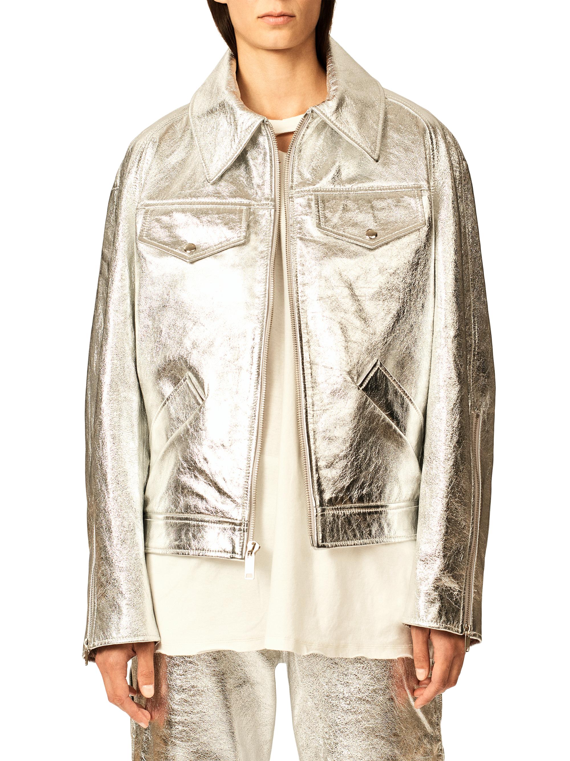 Interior Women's The Sterling Metallic Leather Jacket - Aluminum