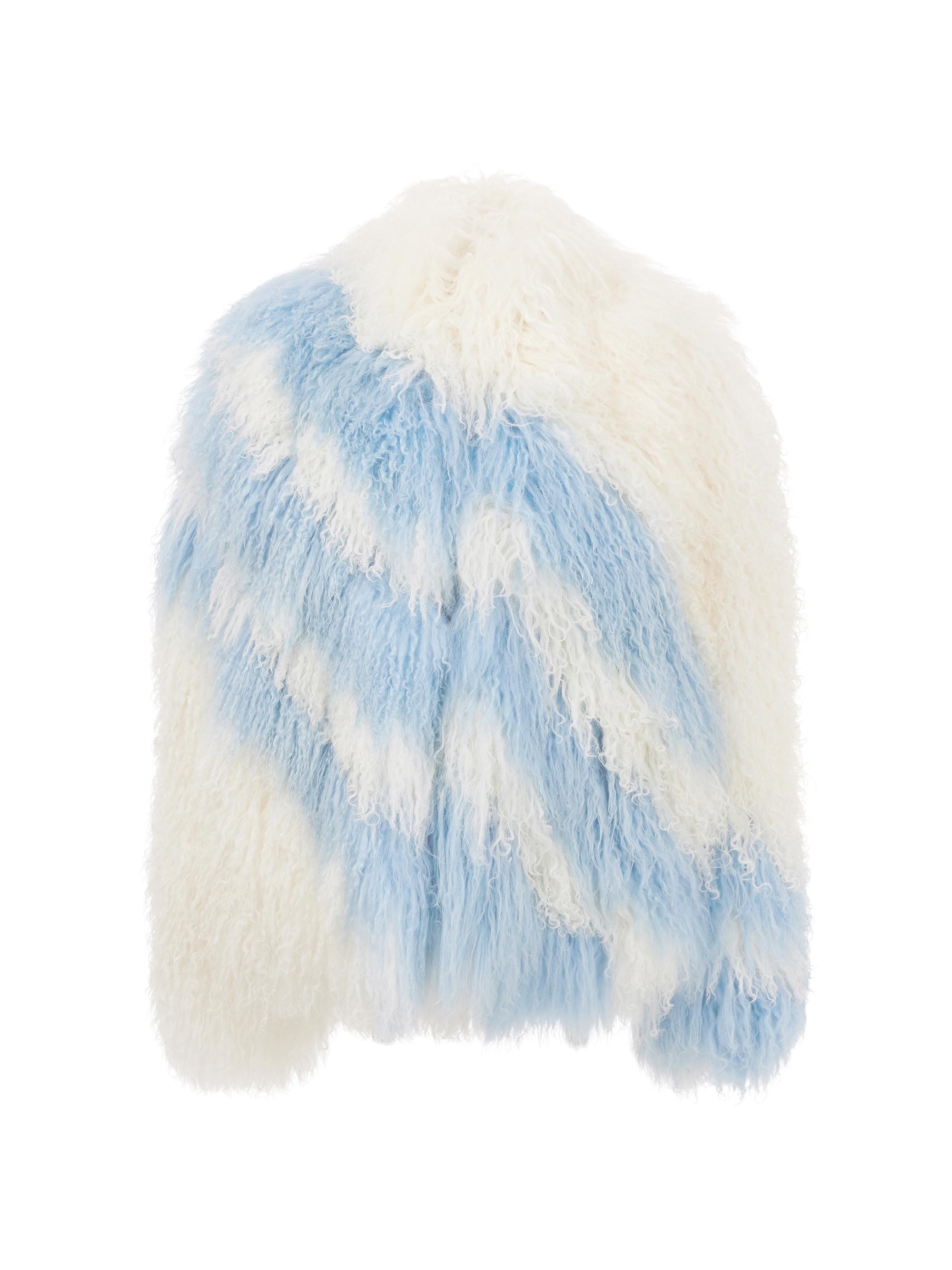 Gorski Women's Mongolian Goat Jacket - White Blue