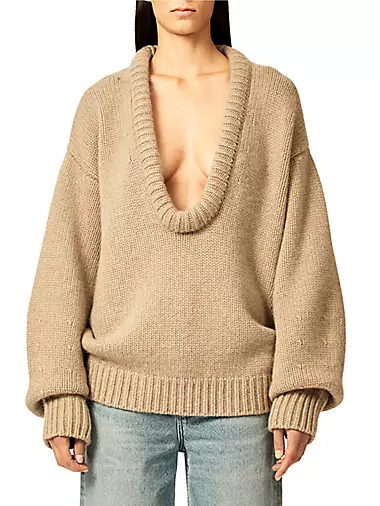 The Bruno Cashmere Plunge Sweater