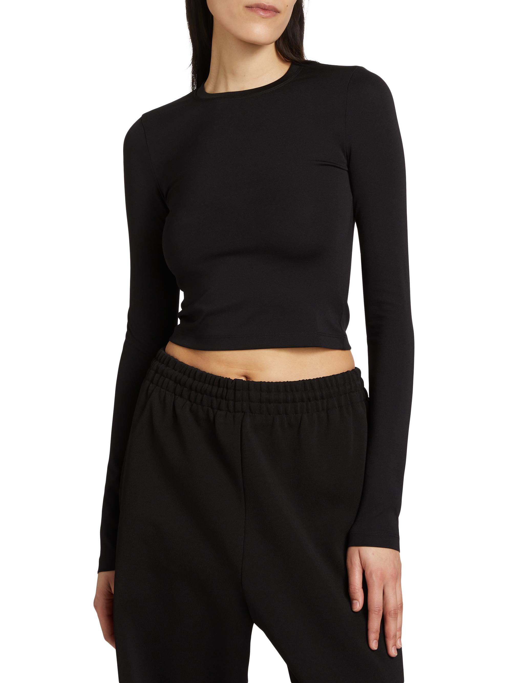 その他ブランド / WARDROBE.NYC/Tシャツ/コットン/ブラック/M/U1045R09 WARDROBE.NYC Long-Sleeve Crop T-Shirt | Saks Fifth Avenue