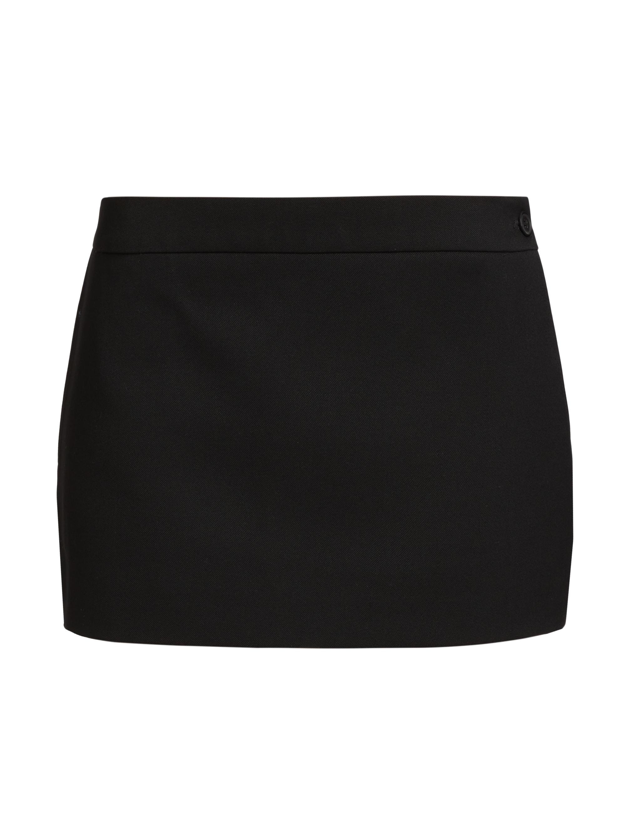 WARDROBE.NYC Women's Virgin Wool Micro Miniskirt - Black