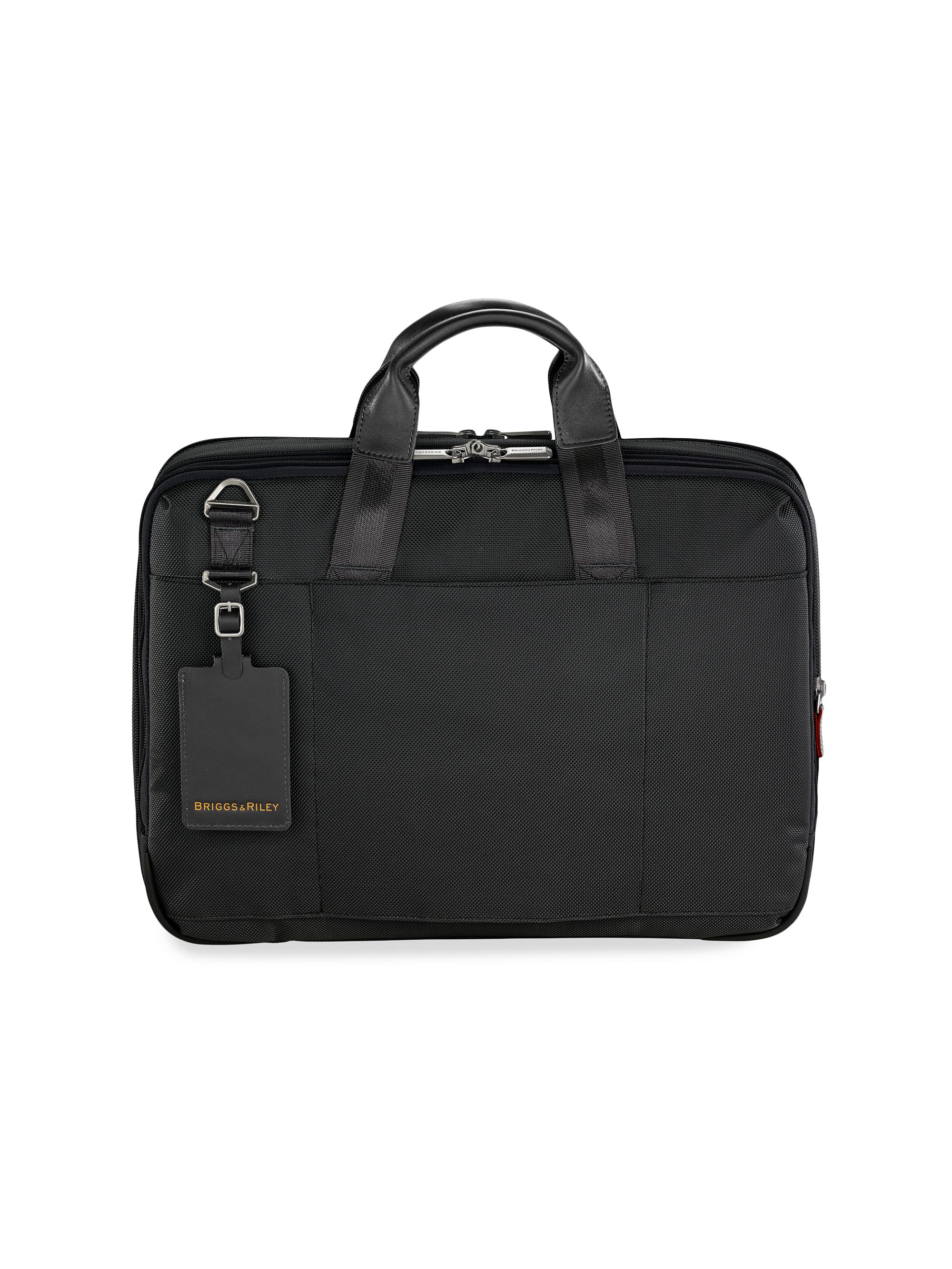 Briggs & Riley Medium Leather Expandable Briefcase | Saks Fifth Avenue