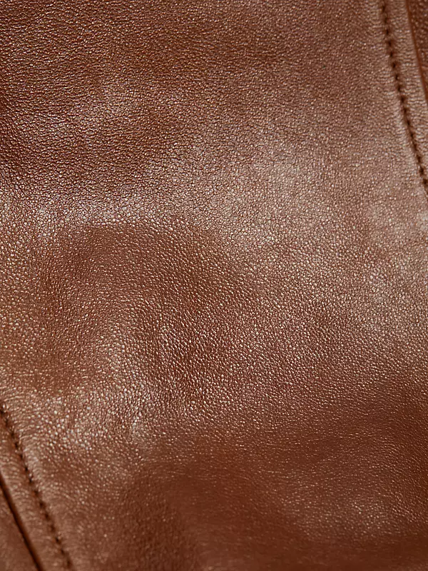 Shop Zeynep Arçay Corset Seamed Leather Midi-Dress