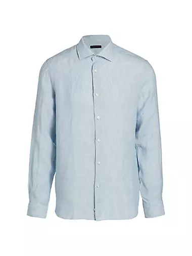 COLLECTION Linen Button-Front Shirt