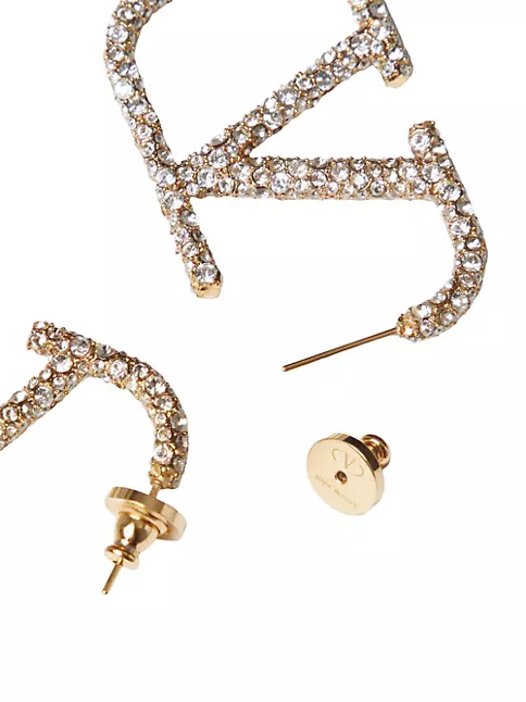 Designer Earring Luxury, Rhinestone Letter Earrings