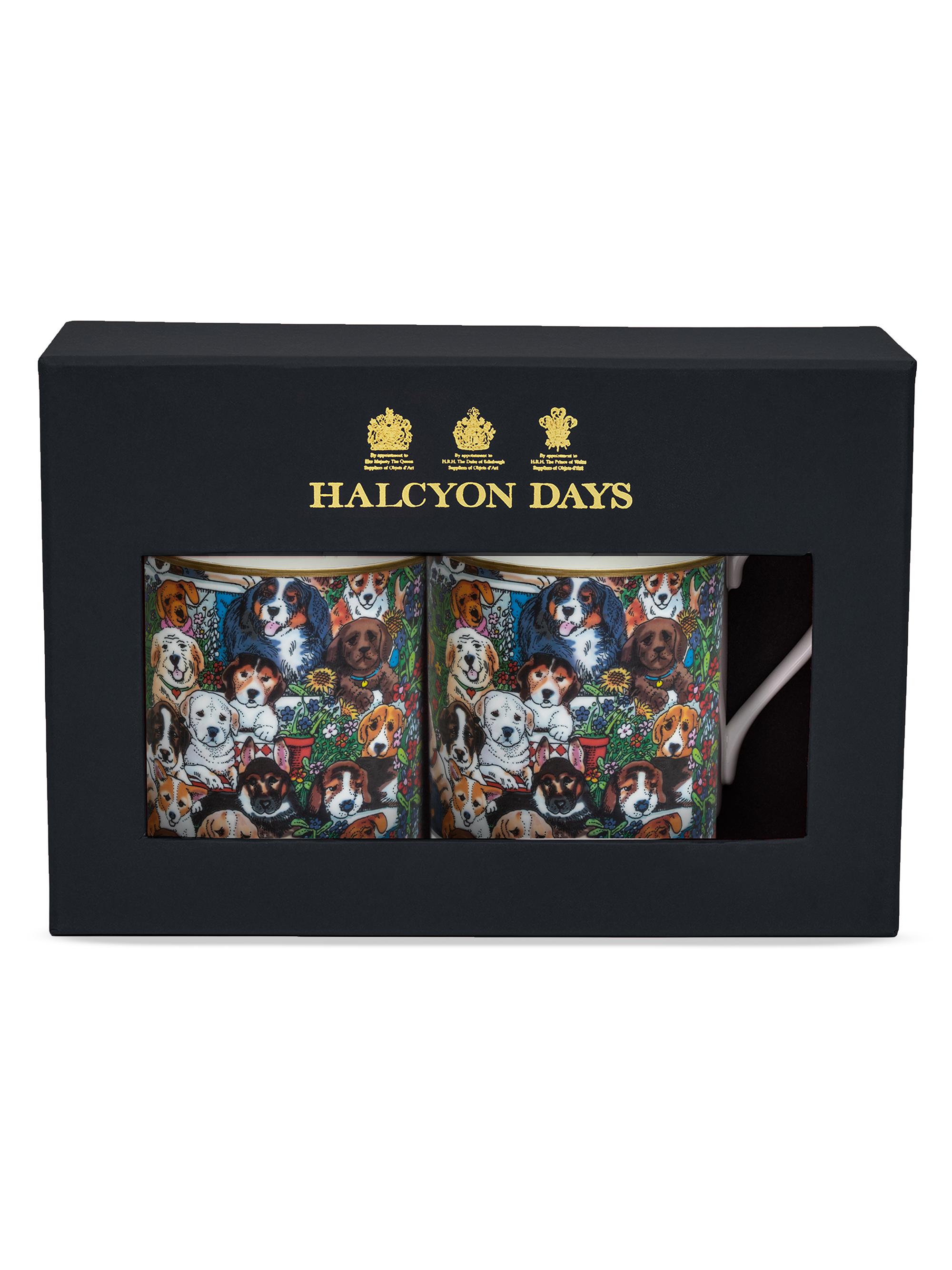 Halcyon Days Dogs Leave Paw Prints 2-Piece Bone China Mug Set