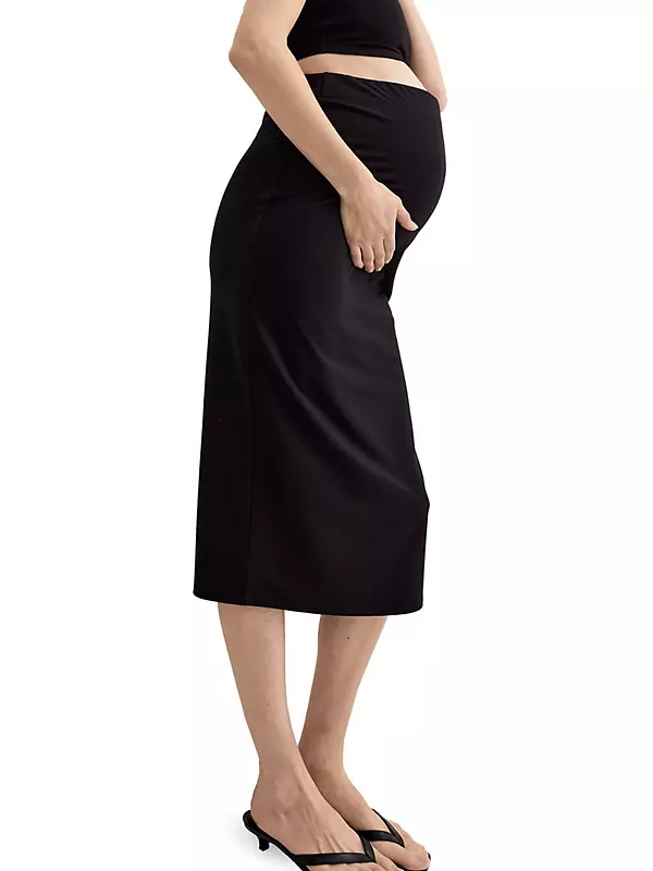 Maternity Basic Over Bump Midi Skirt