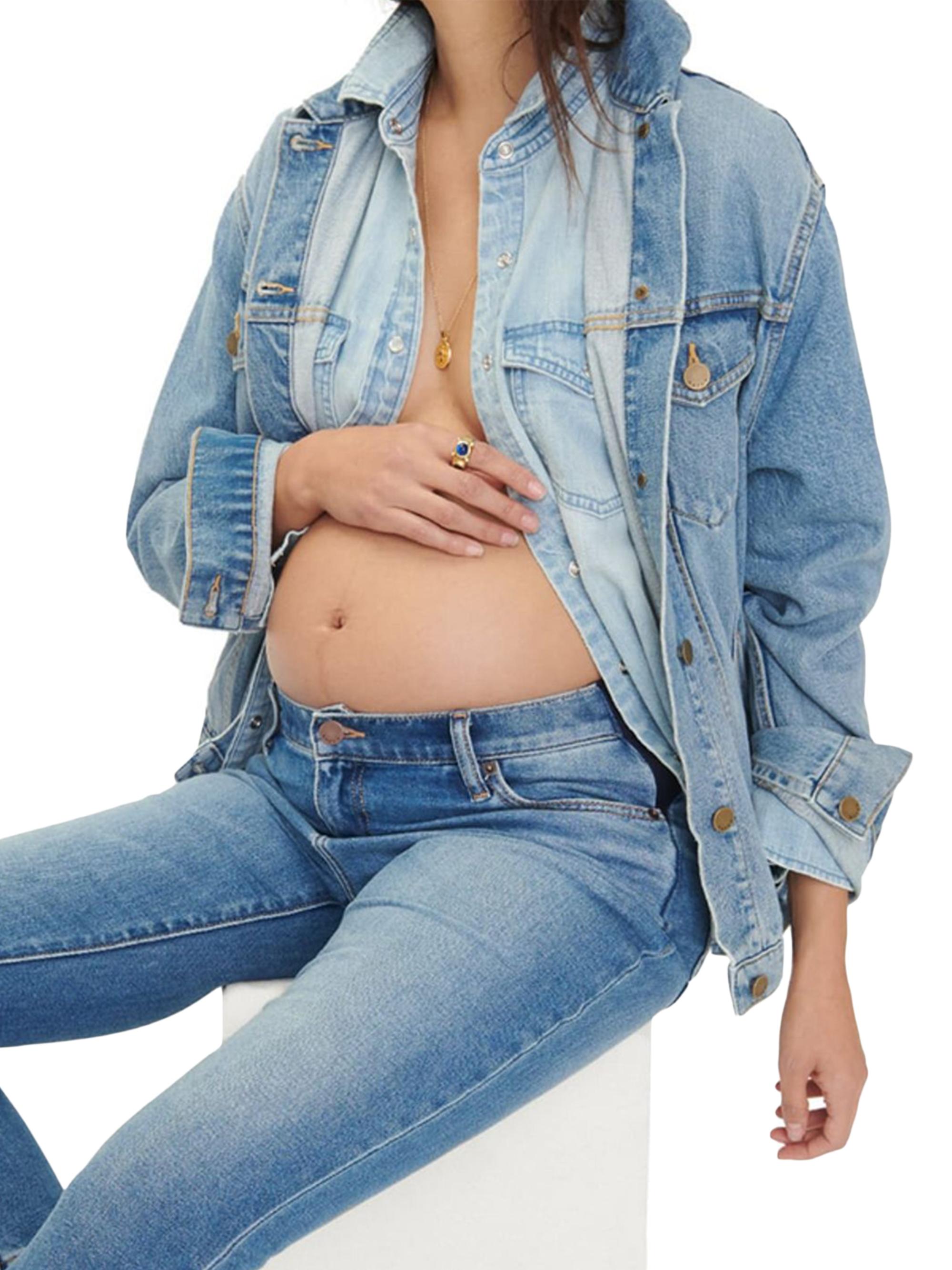 Hatch Women's The Classic Maternity Jean Jacket - Light Wash
