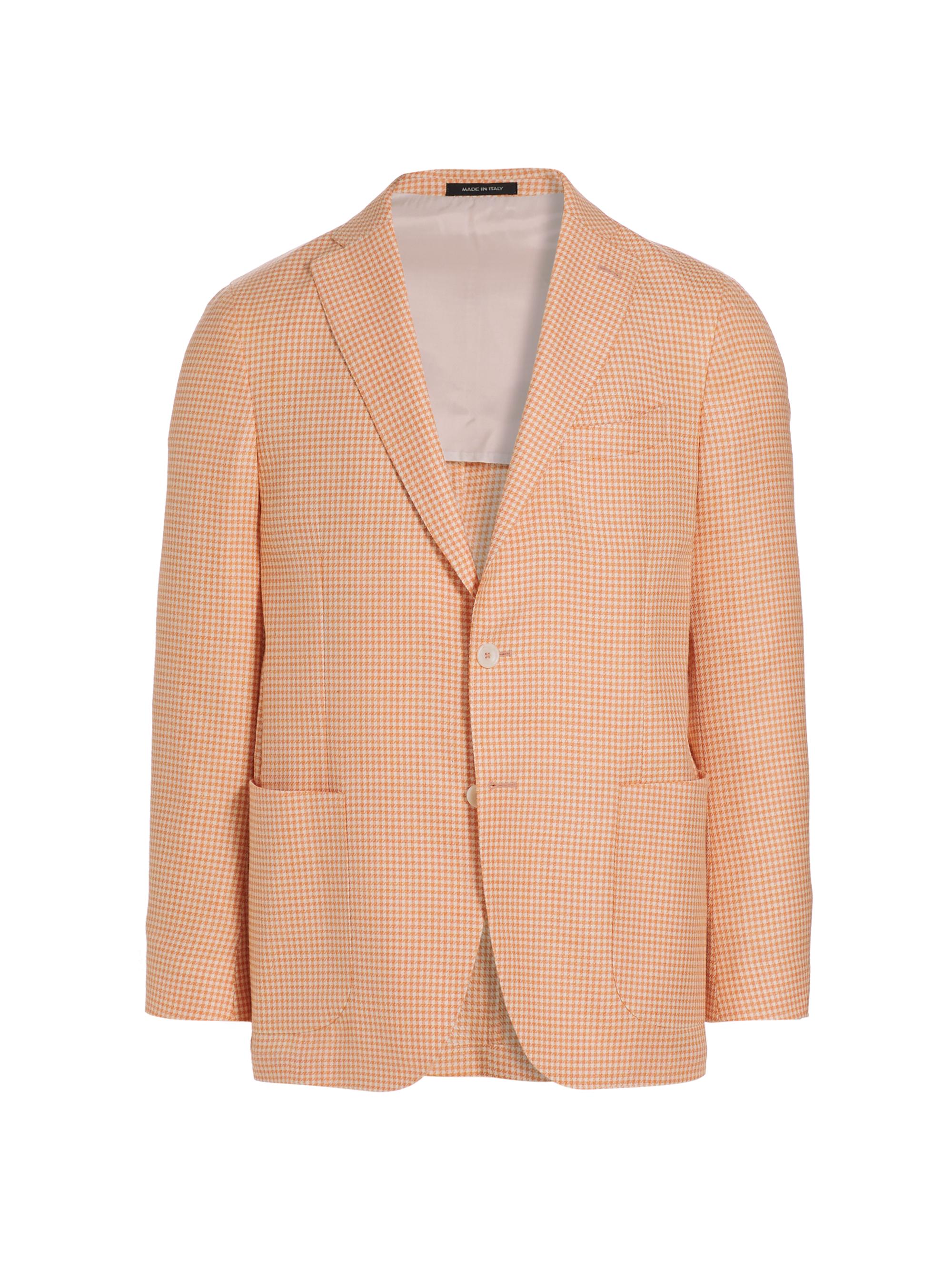 Saks Fifth Avenue Men's COLLECTION Houndstooth Wool-Blend Two-Button Sport Coat - Tangerine