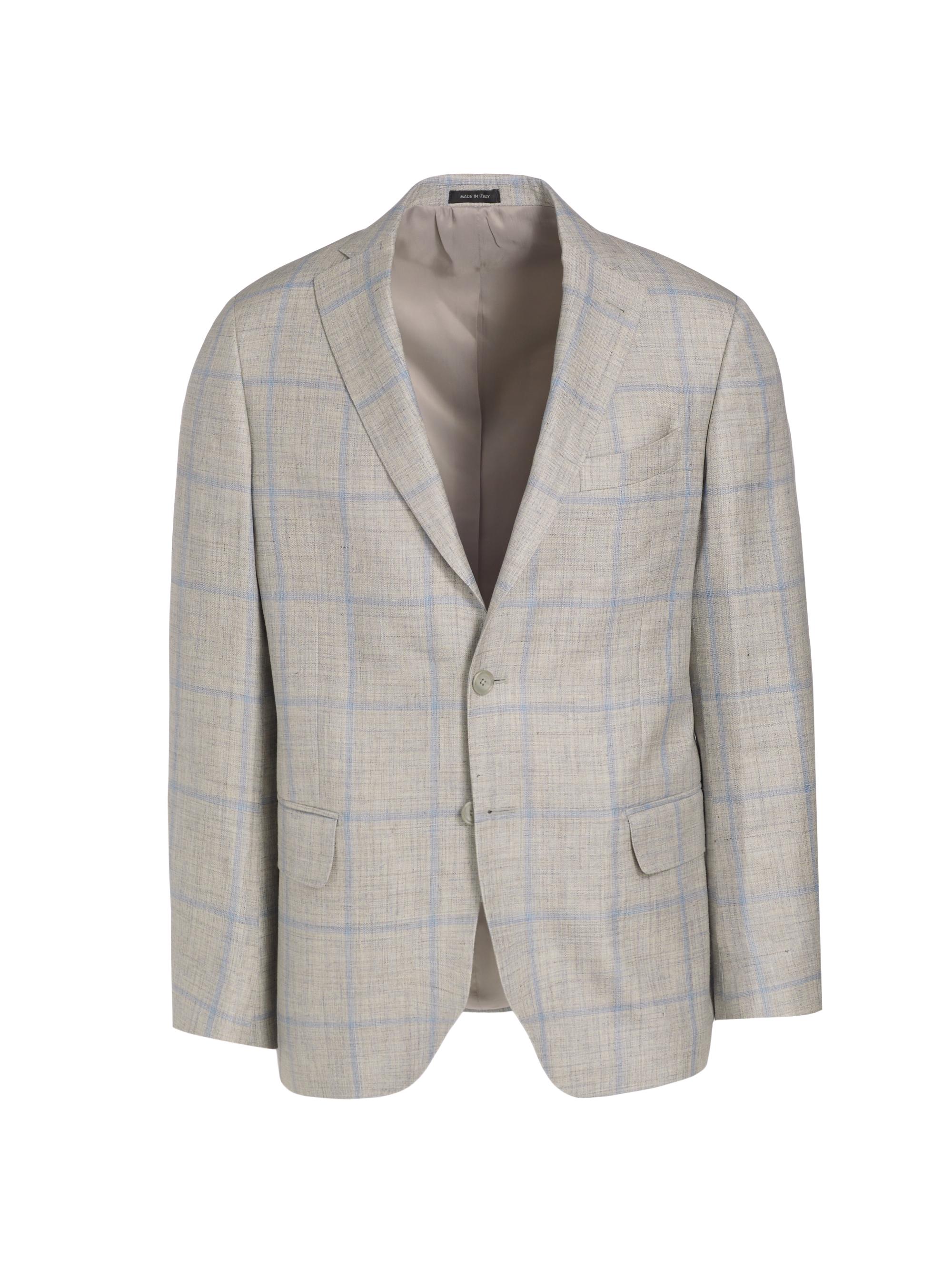 Saks Fifth Avenue Men's COLLECTION Windowpane Wool & Silk-Blend Two-Button Sport Coat - Soft Blue