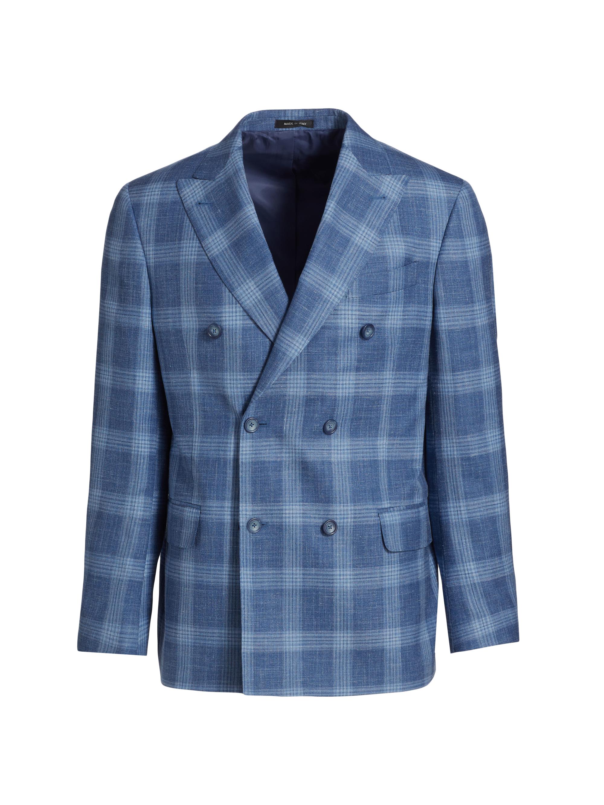 Saks Fifth Avenue COLLECTION Windowpane Check Linen-Wool Single