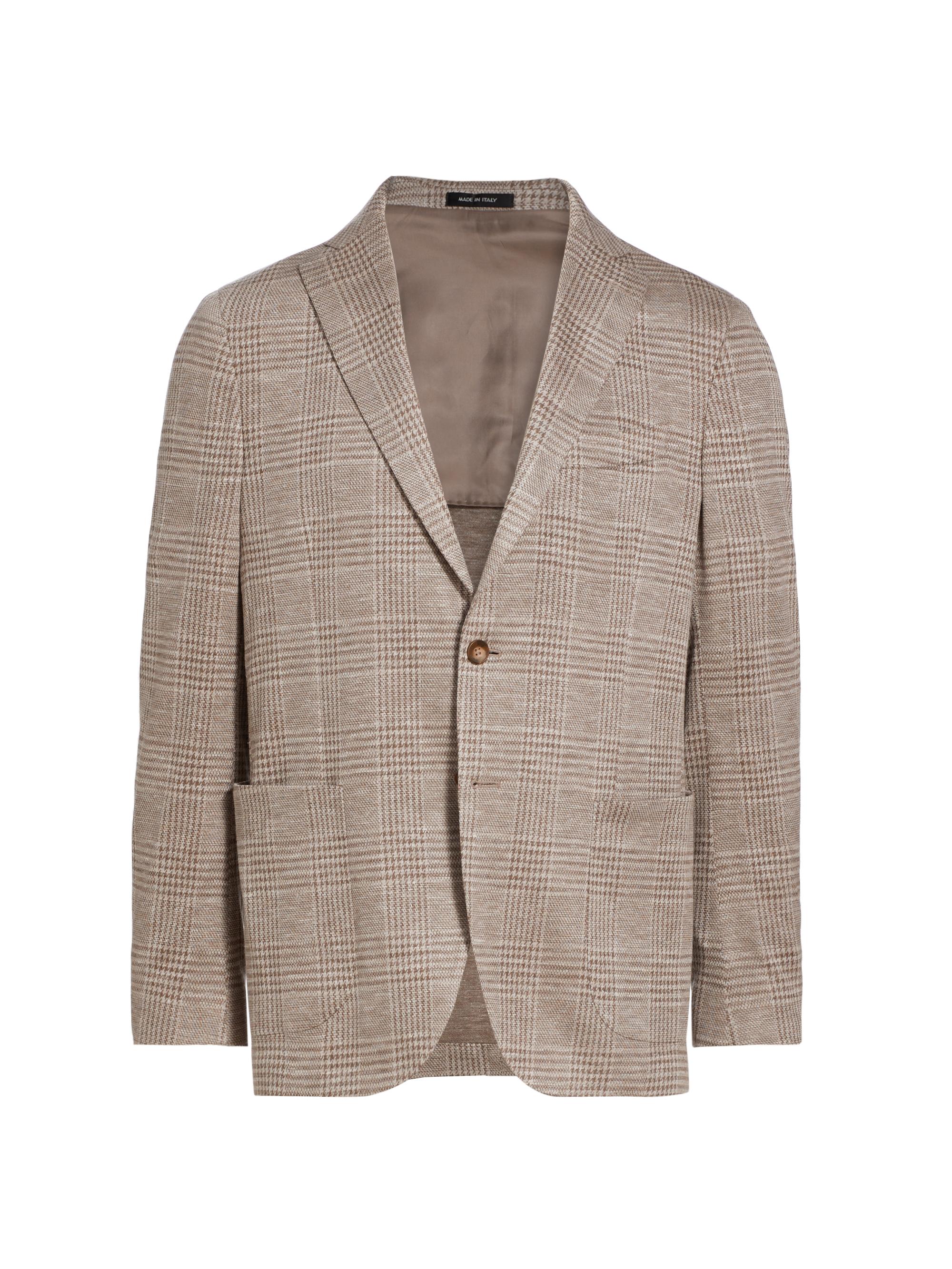 Saks Fifth Avenue Men's COLLECTION Plaid Wool & Silk-Blend Two-Button Sport Coat - Cream