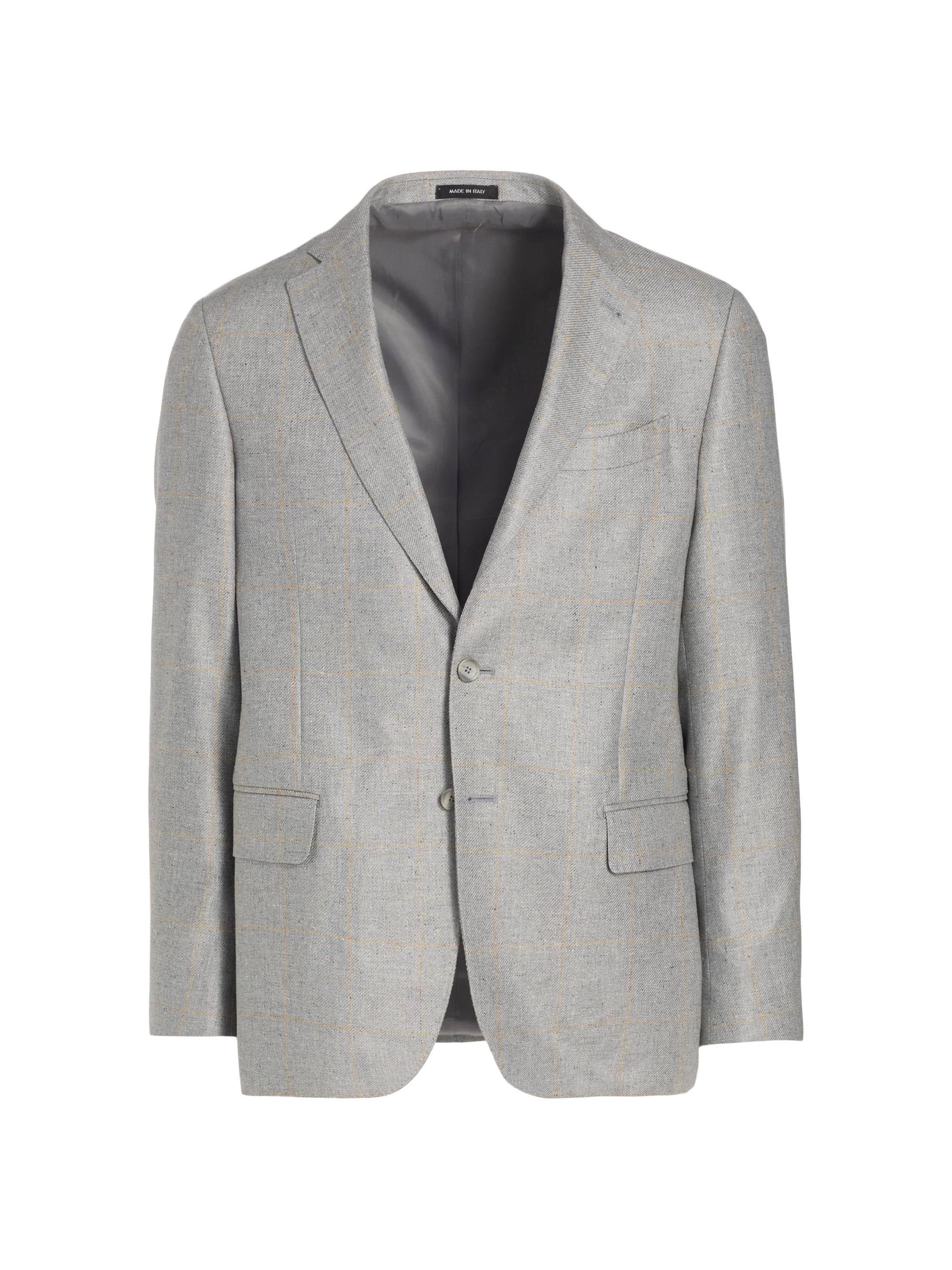 Saks Fifth Avenue Men's COLLECTION Grid Wool Two-Button Sport Coat - Mirage Gray