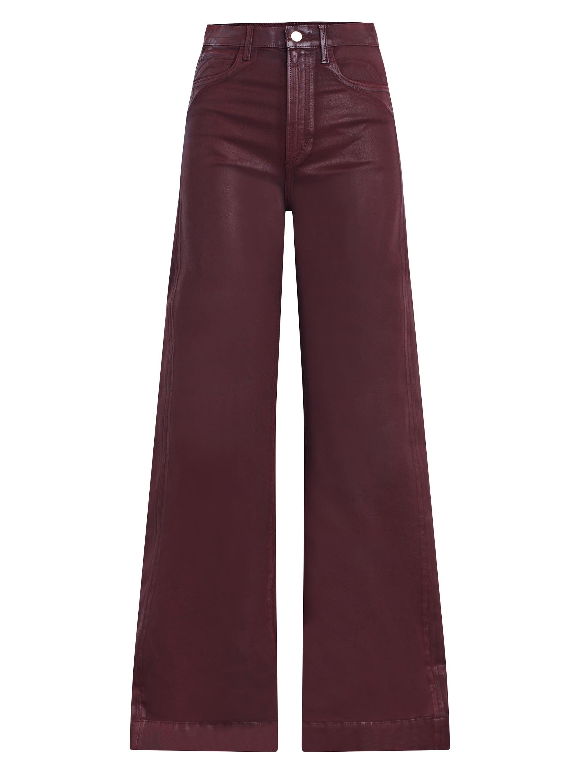Joe's Jeans Women's The Mia High-Rise Stretch Coated Wide-Leg Jeans - Rum Raisin