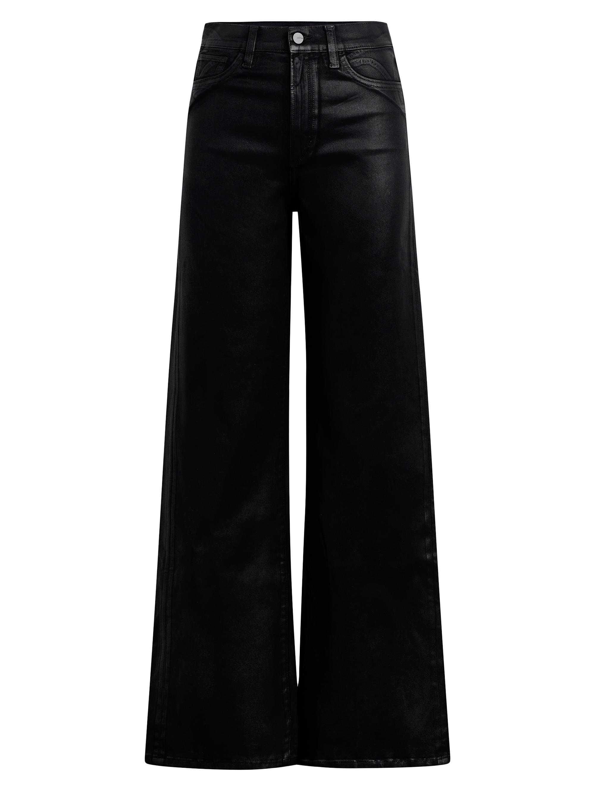 Joe's Jeans Women's Petite Mia High-Rise Stretch Coated Wide-Leg Jeans - Black