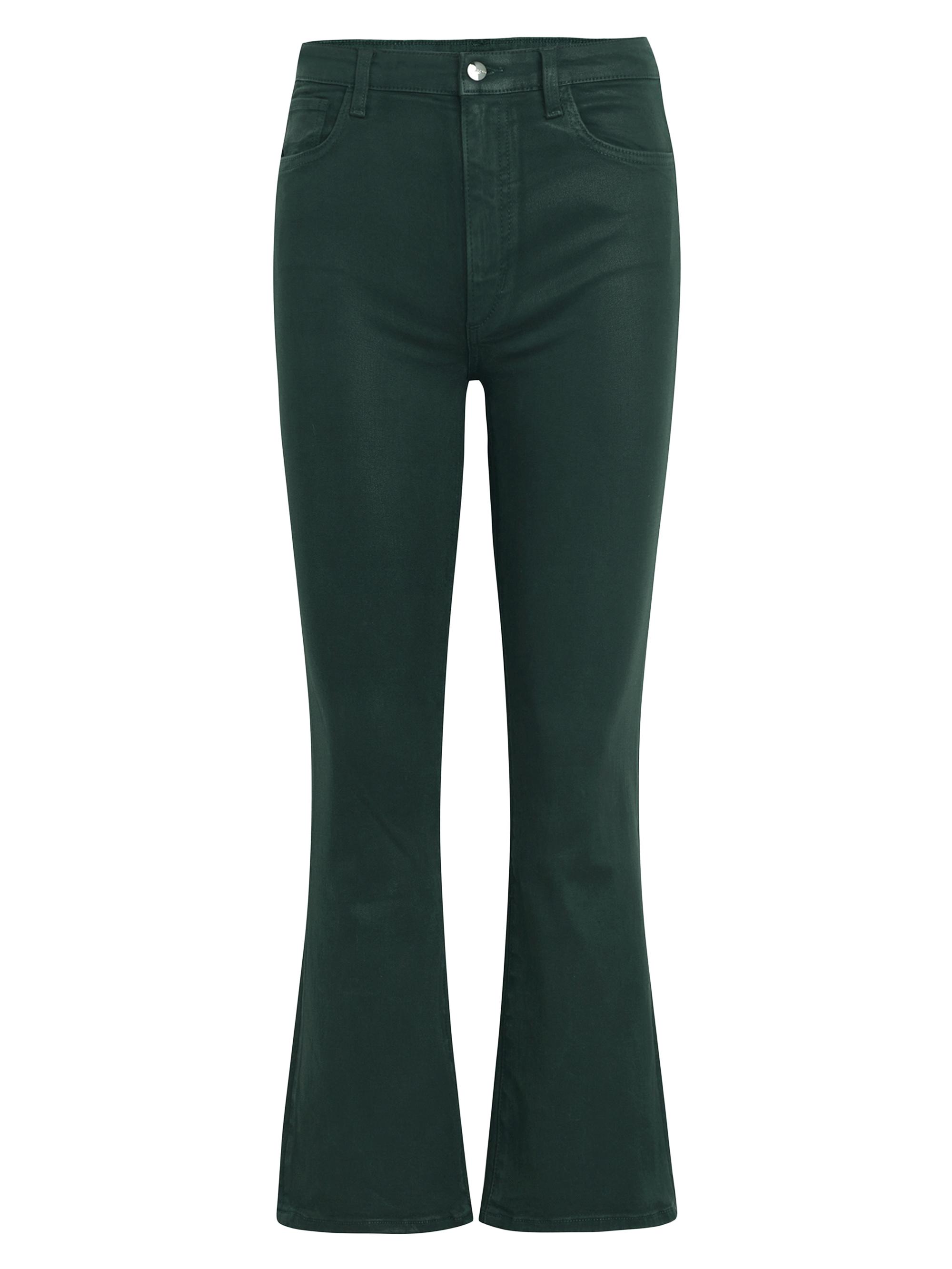 Joe's Jeans Women's The Callie Mid-Rise Coated Cropped Flare Jeans - Forest Green