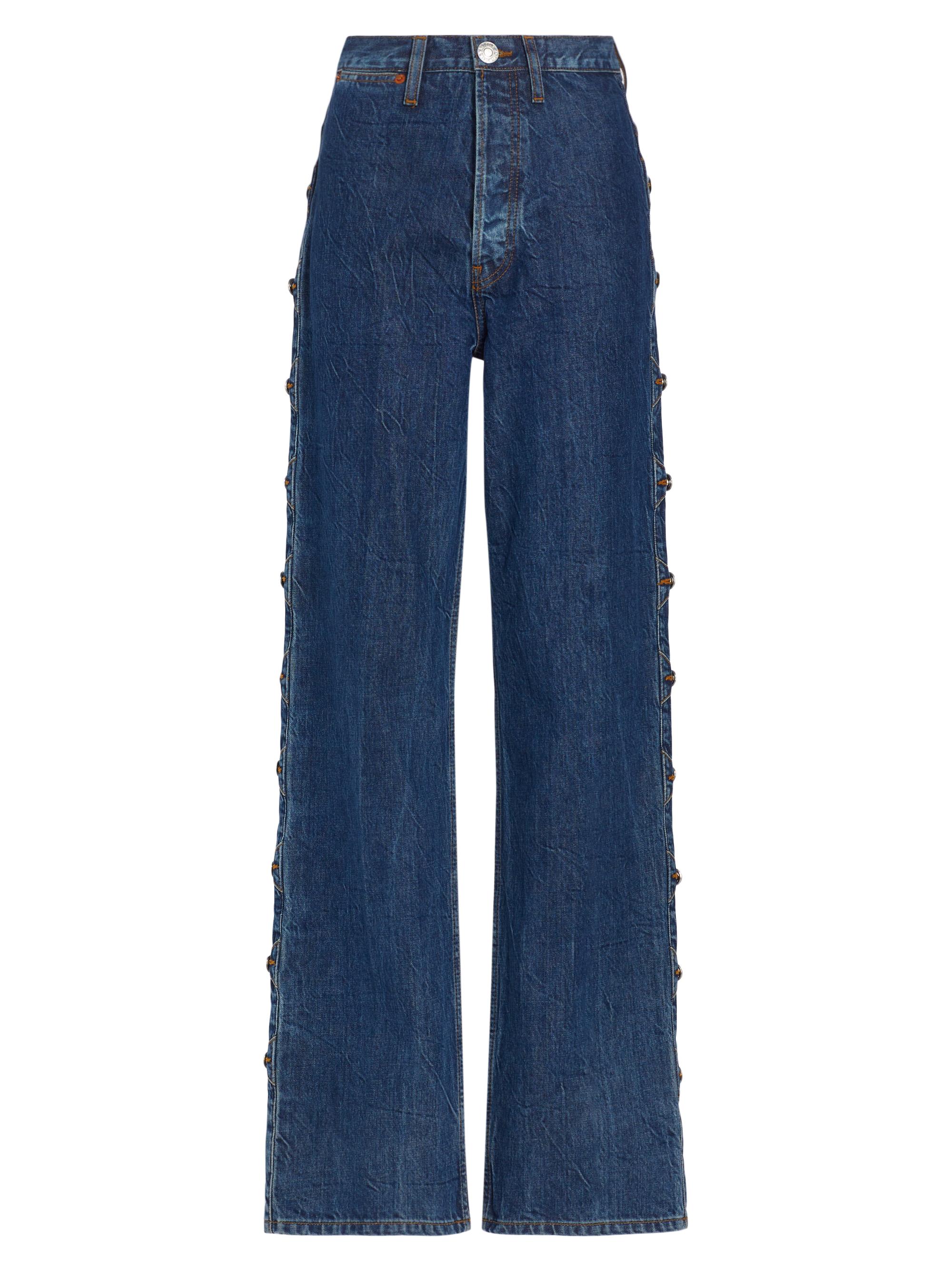 Re/done Women's Western High-Rise Loose Wide-Leg Jeans - Rustic Indigo