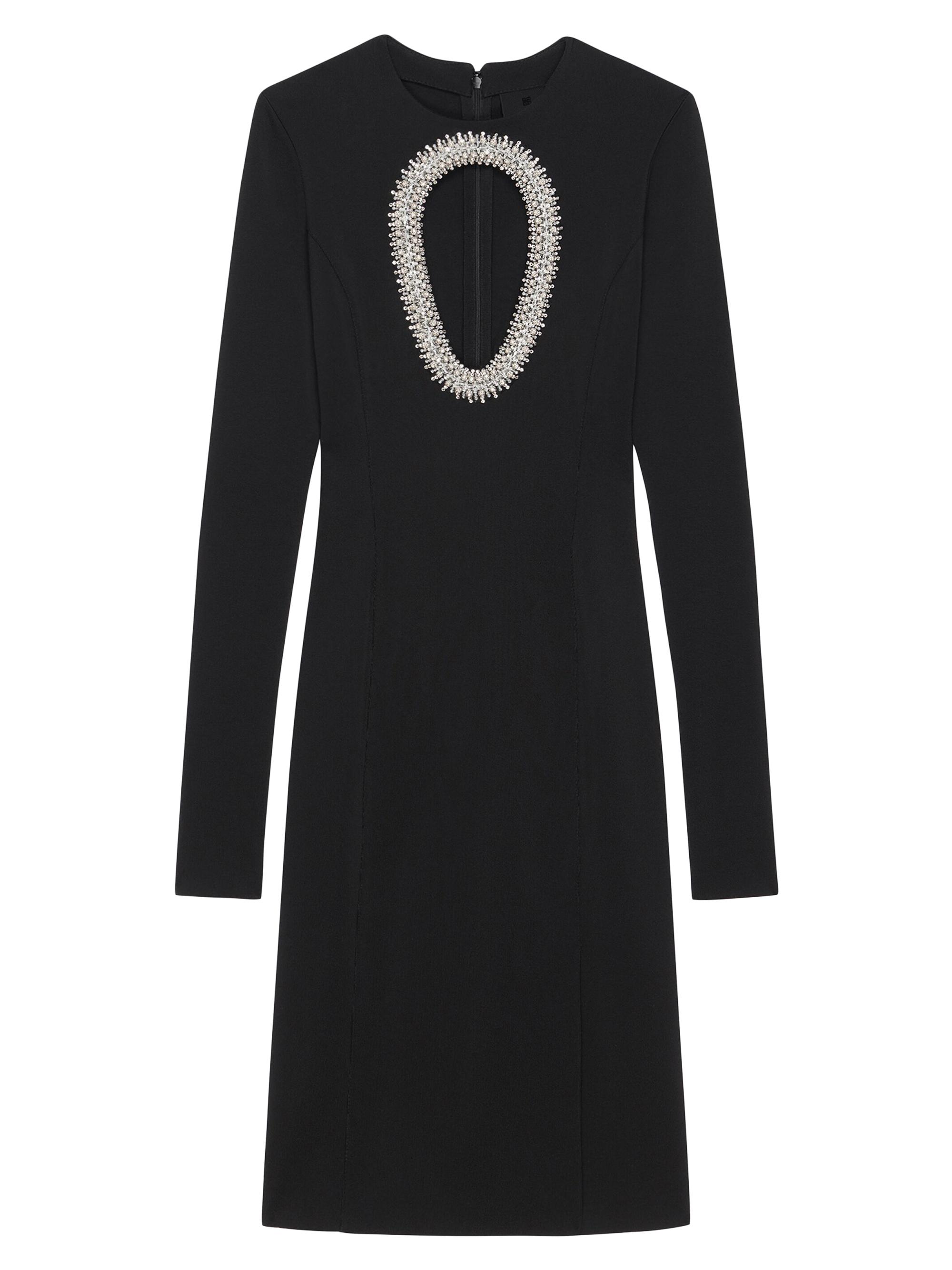 Givenchy Women's Evening Dress In Knit With Pearls And Crystals - Black
