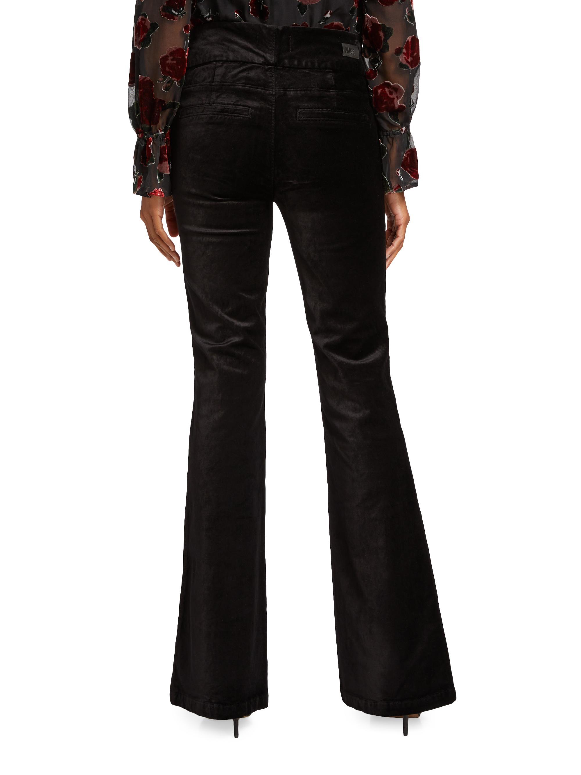 Paige Lou Lou Velvet High-Rise Flare Pants Saks Fifth Avenue