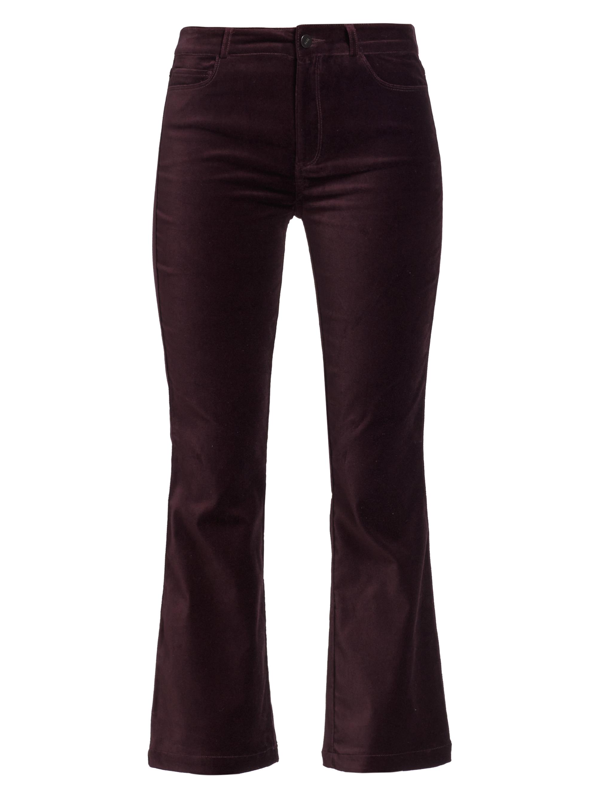 PAIGE Women’s Claudine Velvet Flare Pants – High Rise, Ankle Length, Burgundy, Ultra-Soft Stretch, Dressy & Comfortable - View #2