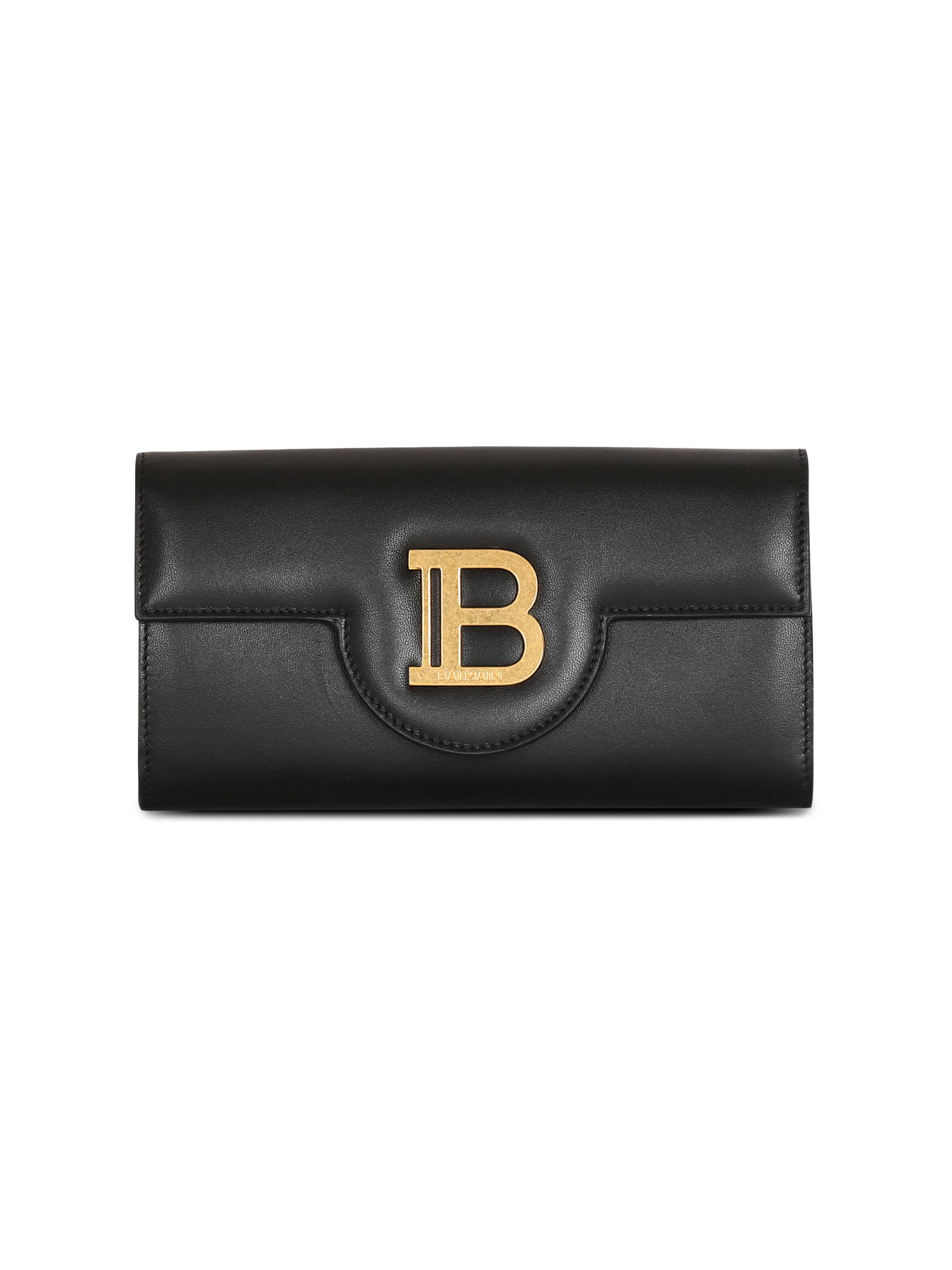 Balmain Women's B-Buzz Logo Leather Wallet-On-Chain - Noir