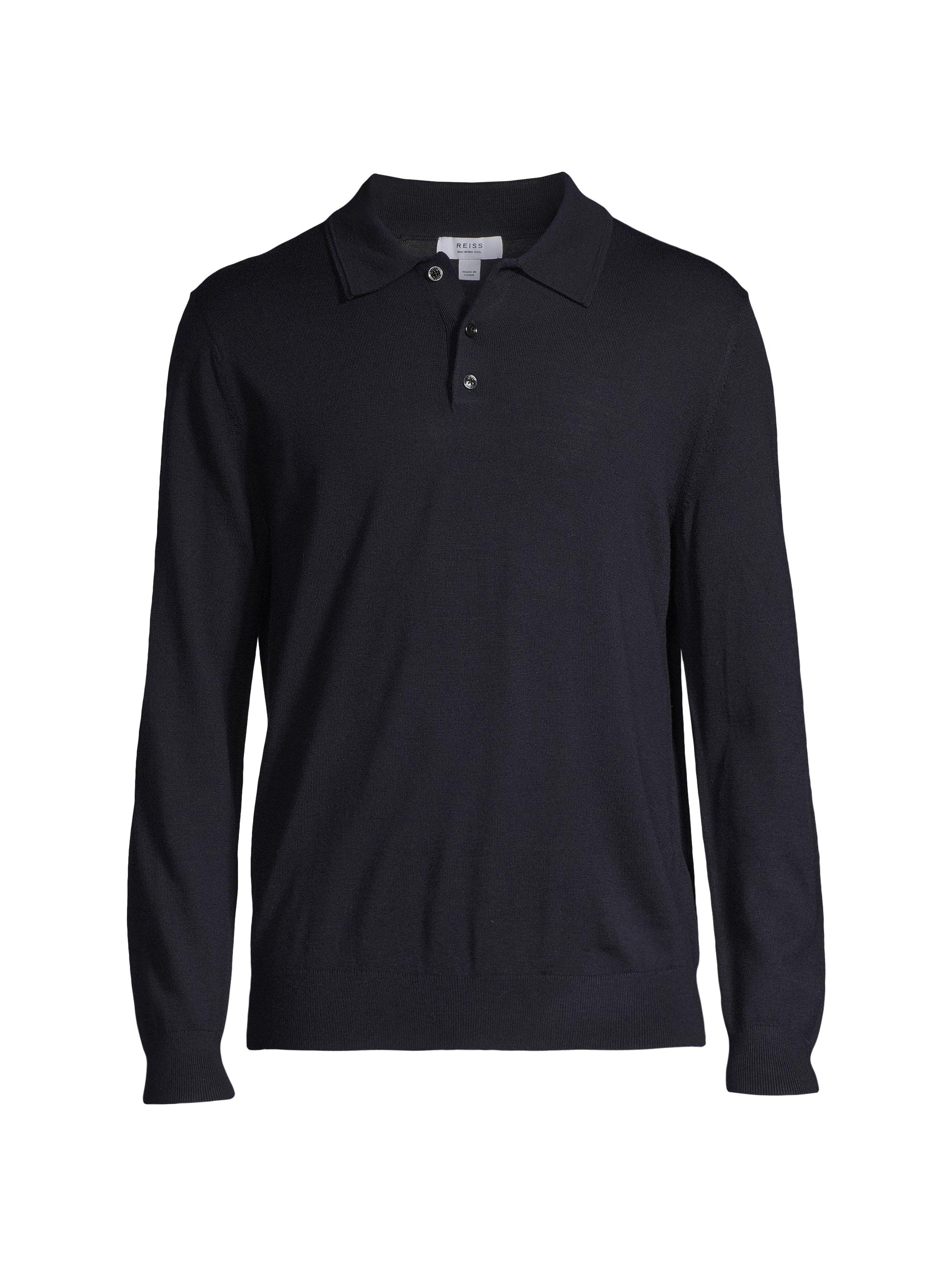 Reiss Men's Trafford Polo Sweater - Navy | Thumbnail 7
