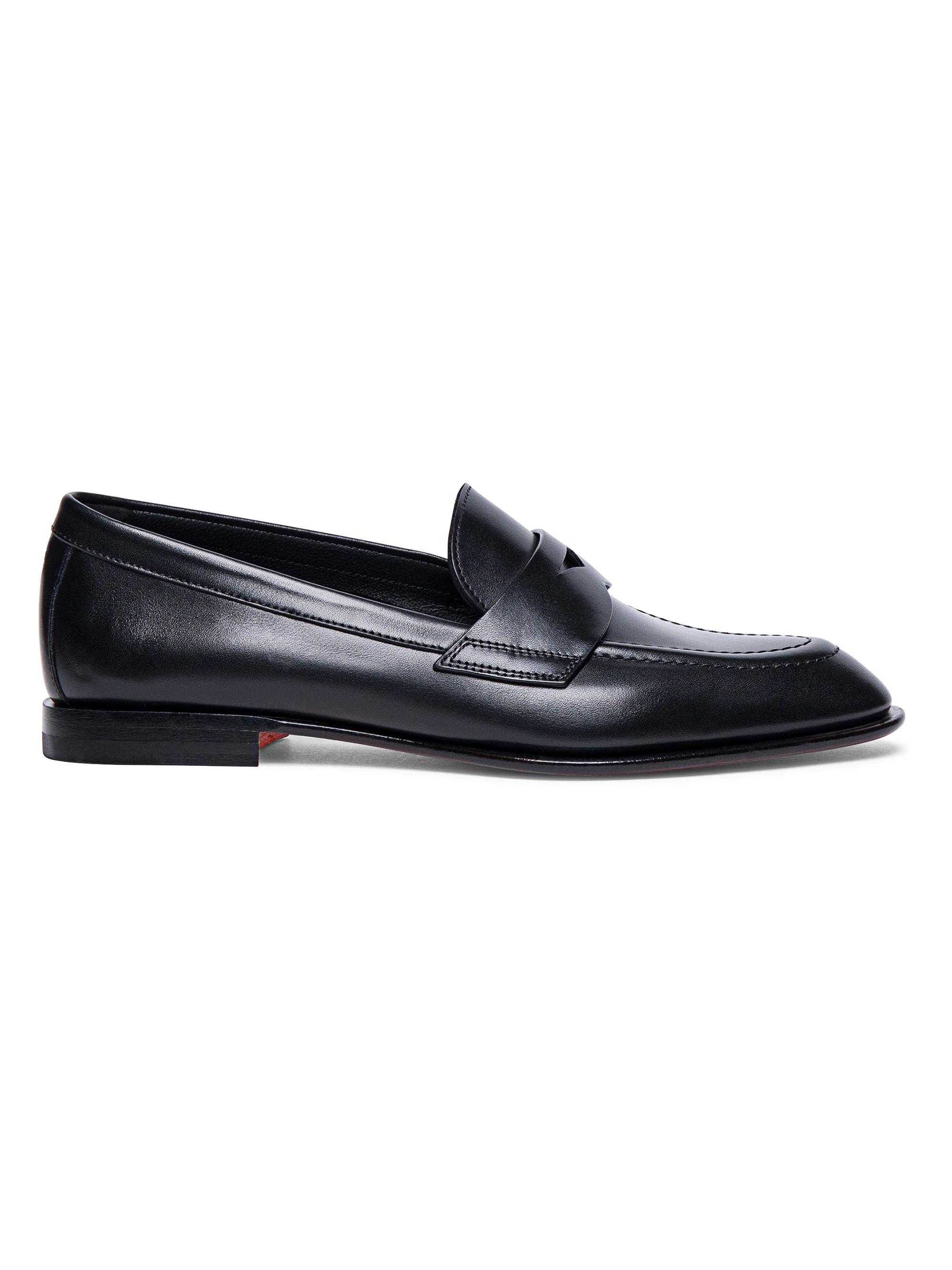 Santoni Famed Leather Penny Loafers Saks Fifth Avenue