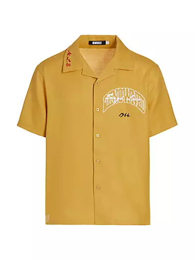 Monte Mer Logo Gold Monogram Silk Shirt