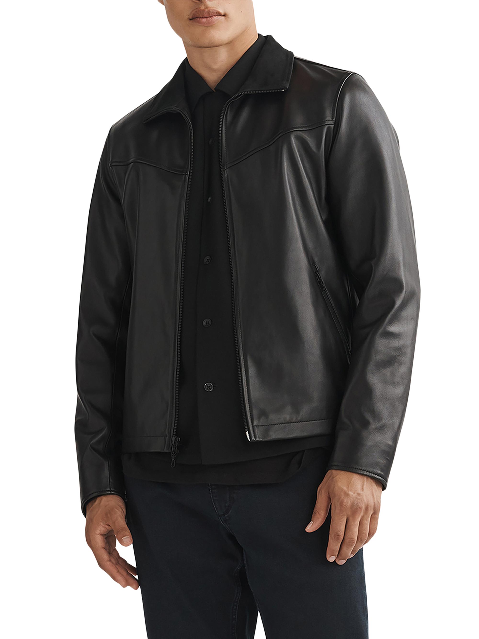 rag & bone Men's Grant Leather Jacket - Black