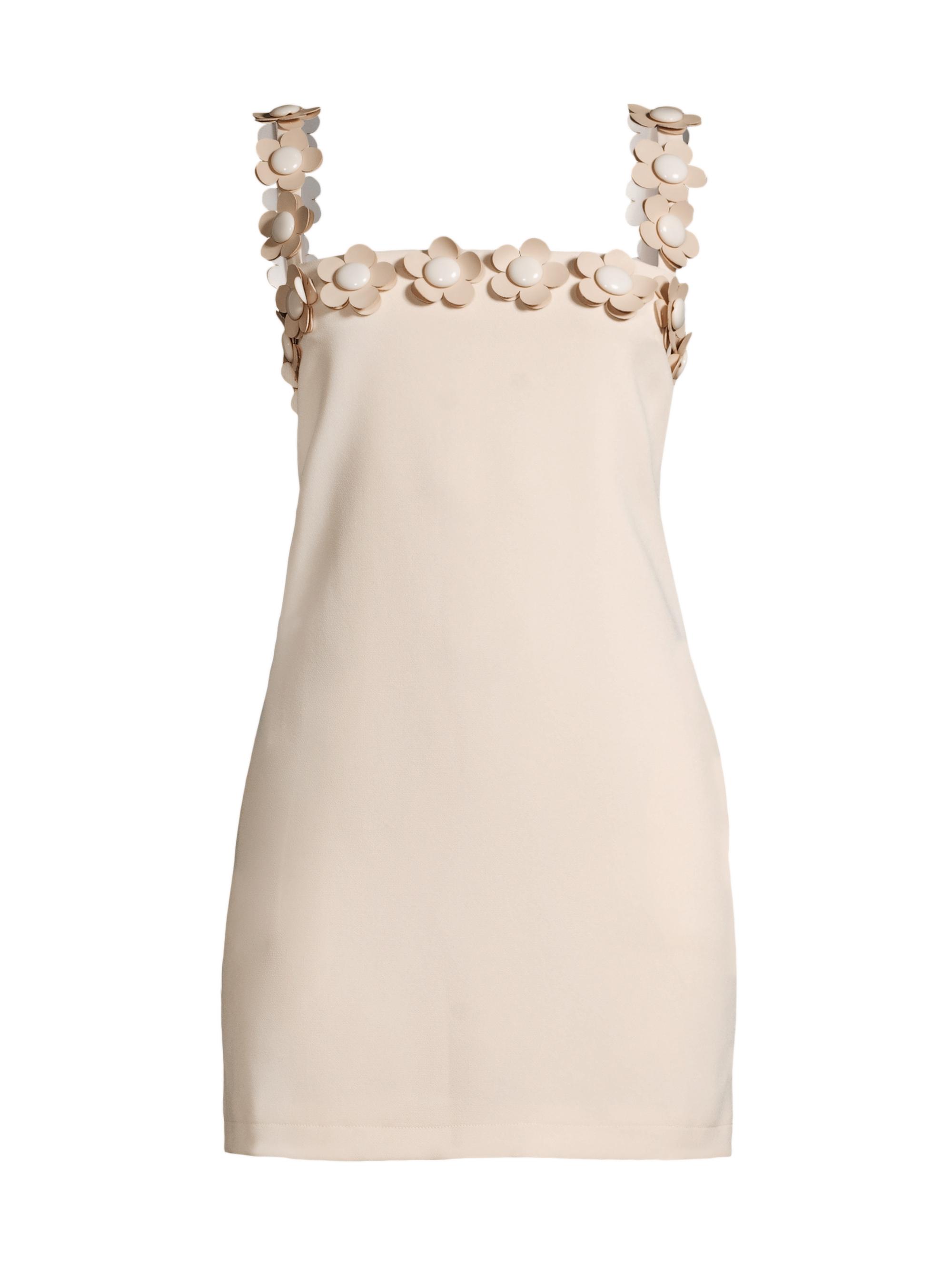 stellah Women's Flower-Embellished Crepe Minidress - Cream