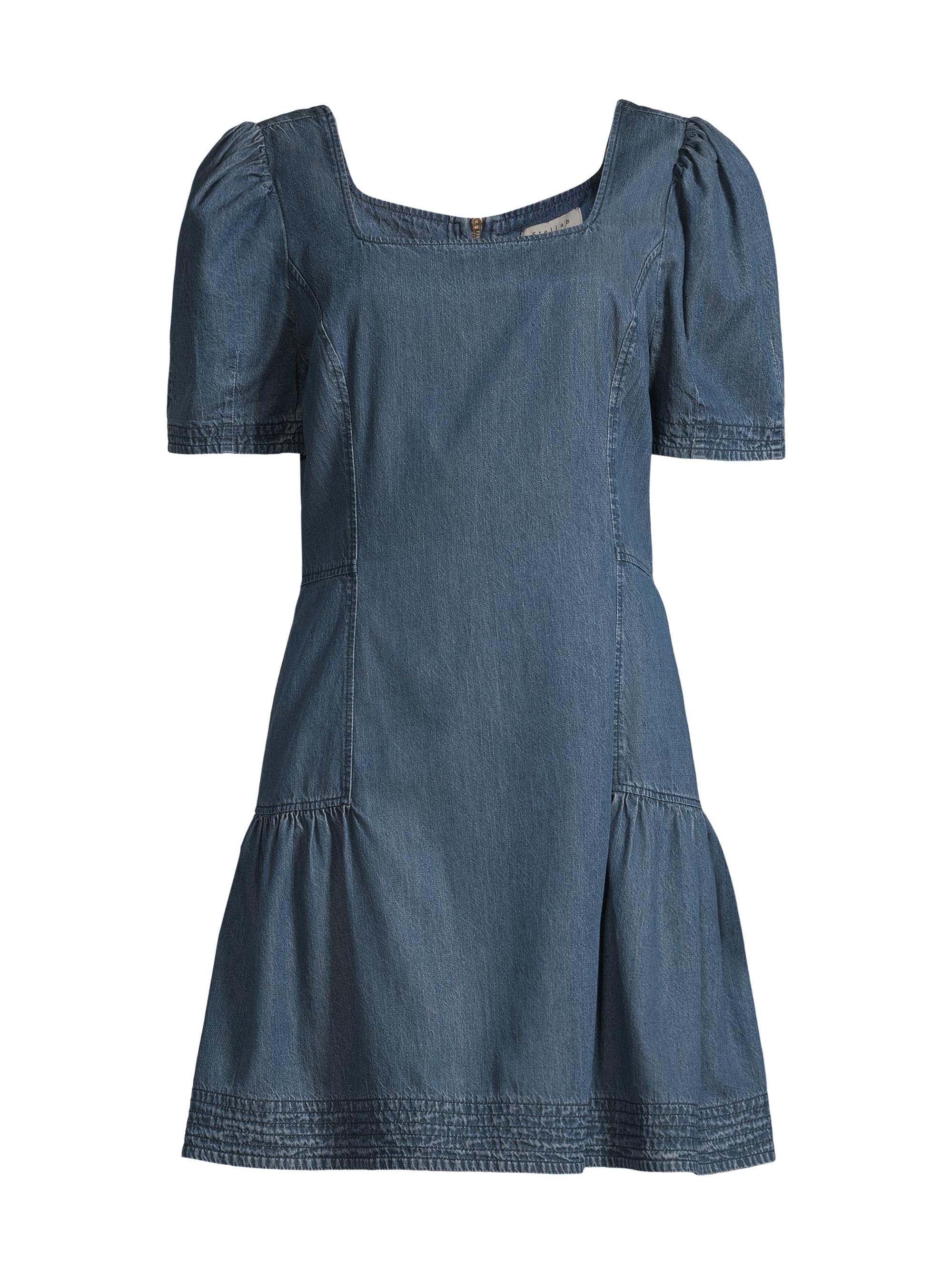 white christmas dresses Jewelobe Square Neck Denim Mini Dress