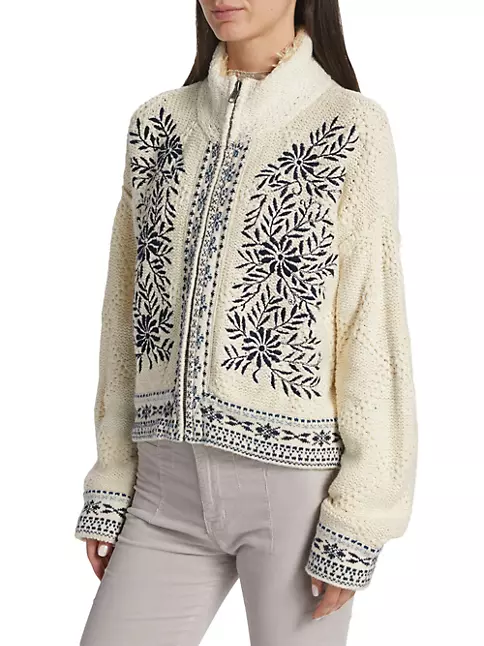 Shop Free People True Embroidered Cotton-Blend Cardigan | Saks